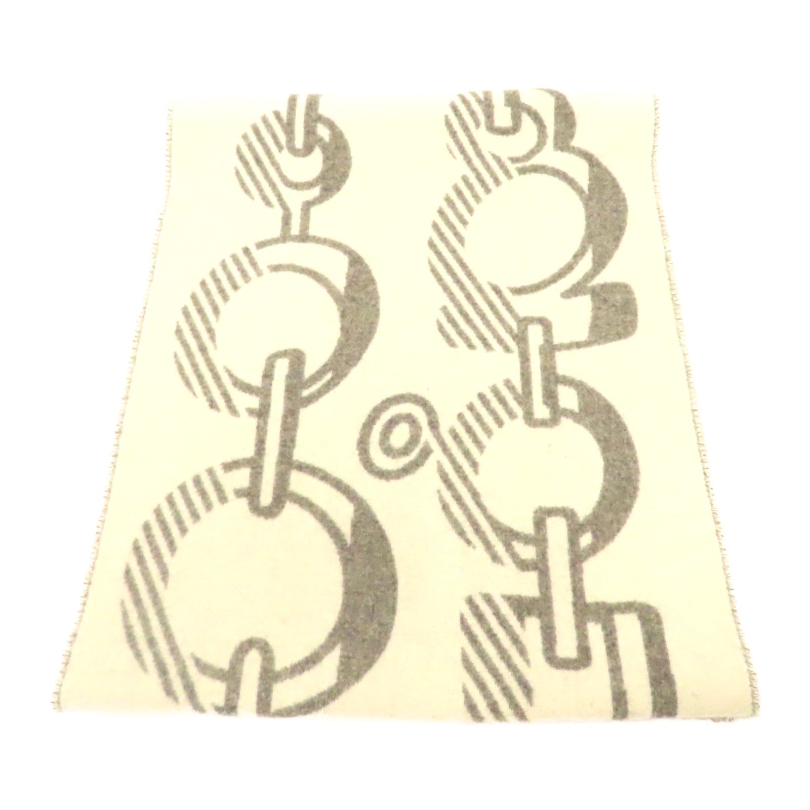 HERMES 羊絨Scarf圍巾白色/灰色