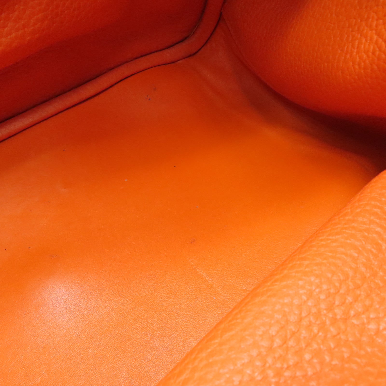 HERMES Clemence leather Lindy 34 2 way Shoulder silver buckle handle shoulder bag orange