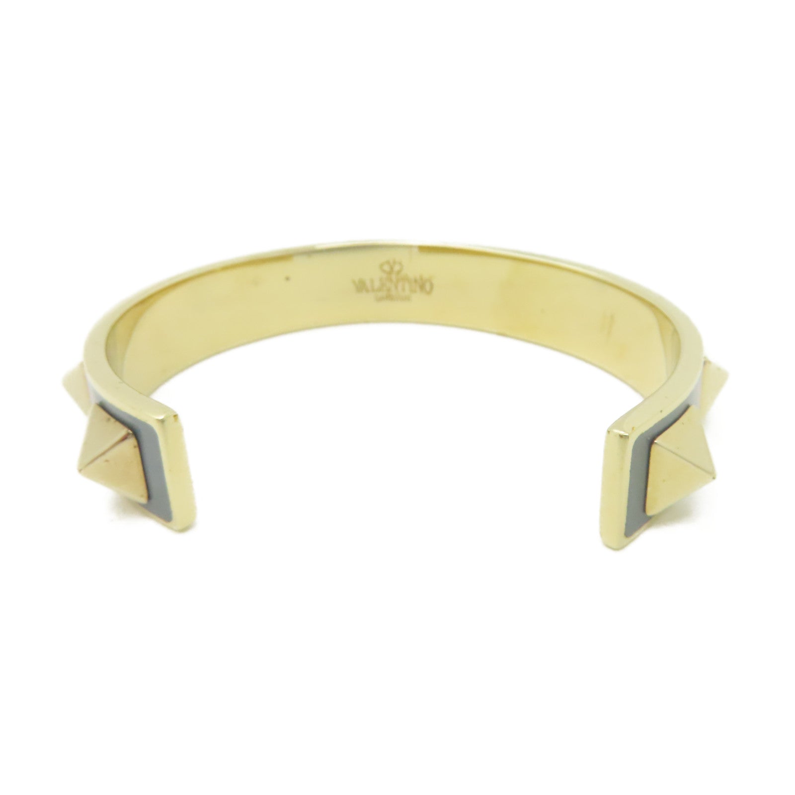 Valentino 【激減優惠】金屬Bangle手鐲灰色#16.75cm