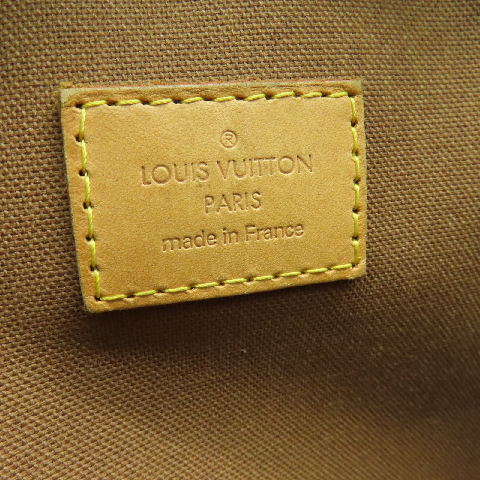 LOUIS VUITTON Monogram Lockit Horizontal gold buckle handle bag brown