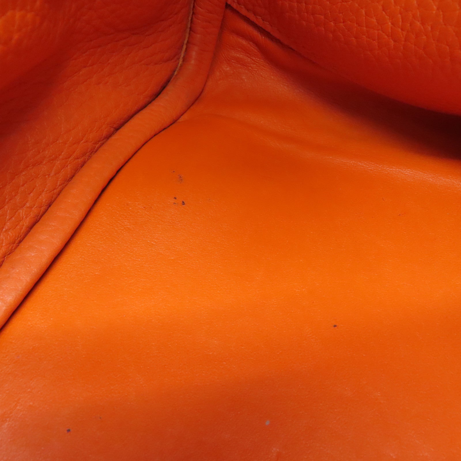HERMES Clemence leather Lindy 34 2 way Shoulder silver buckle handle shoulder bag orange