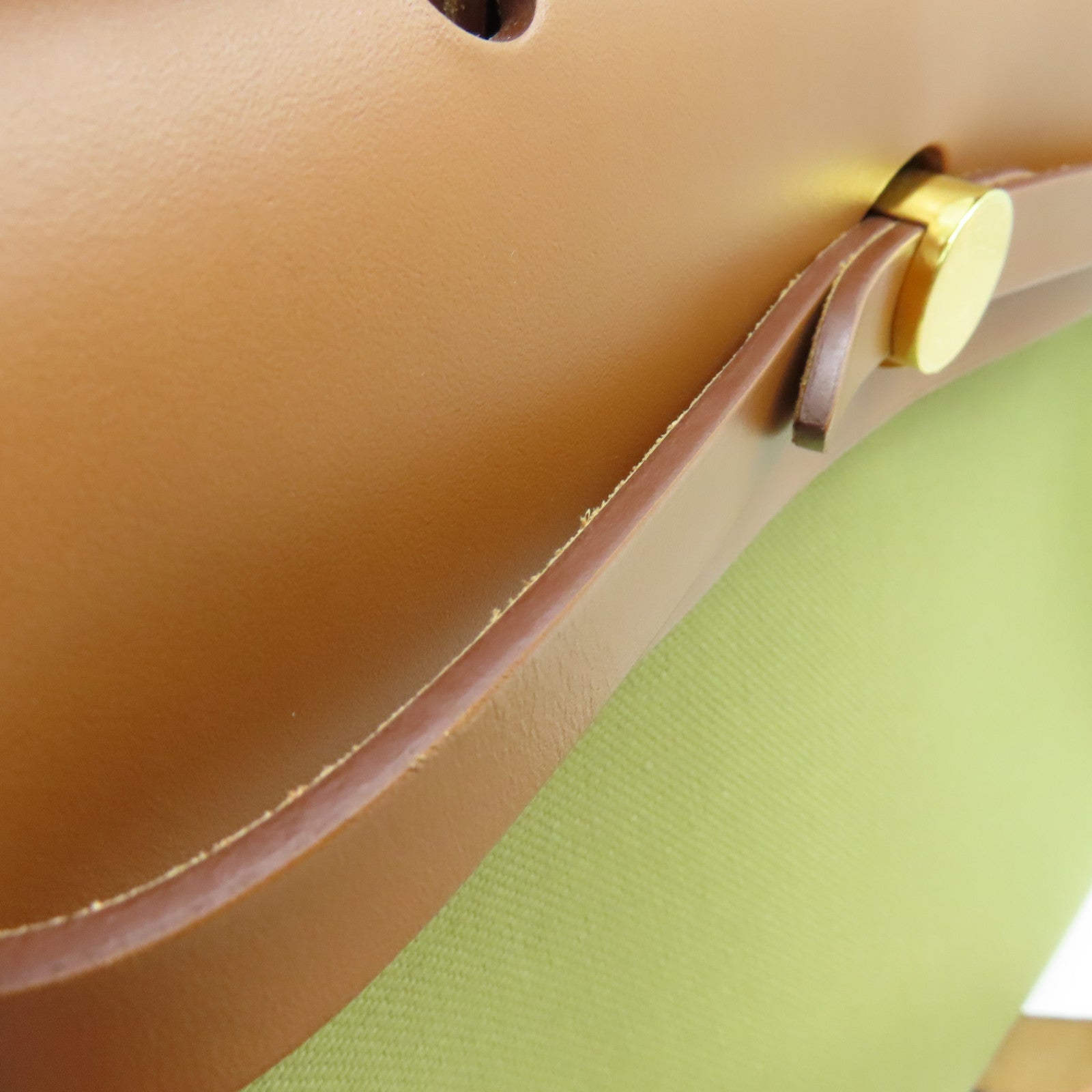 HERMES Toile H帆布Herbag PM金扣手挽肩背两用袋啡色Poussiere