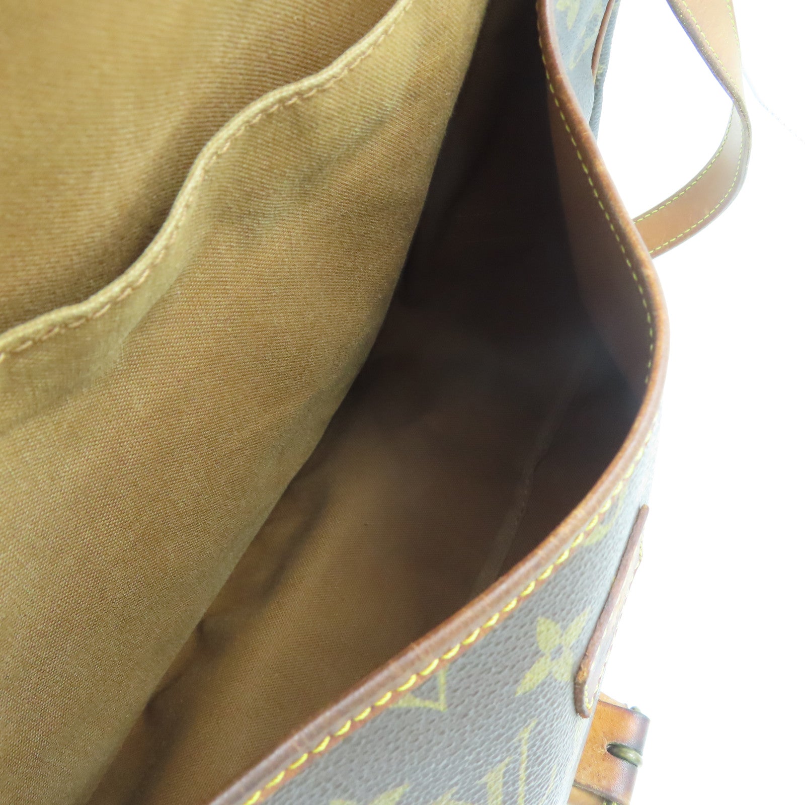 LOUIS VUITTON Monogram Saumur 35金扣肩背袋啡色