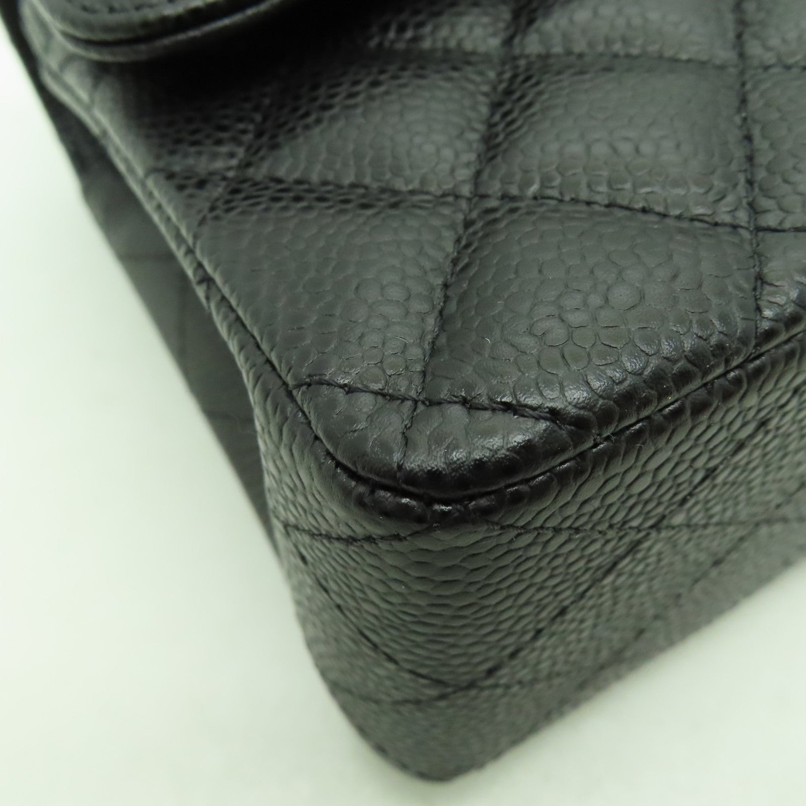 CHANEL 菱格牛皮皮革23cm Shoulder Bag銀扣肩背袋黑色