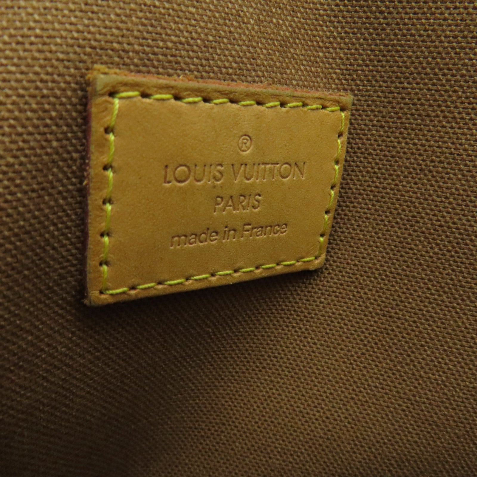 LOUIS VUITTON Monogram Lockit Horizontal gold buckle handle bag brown