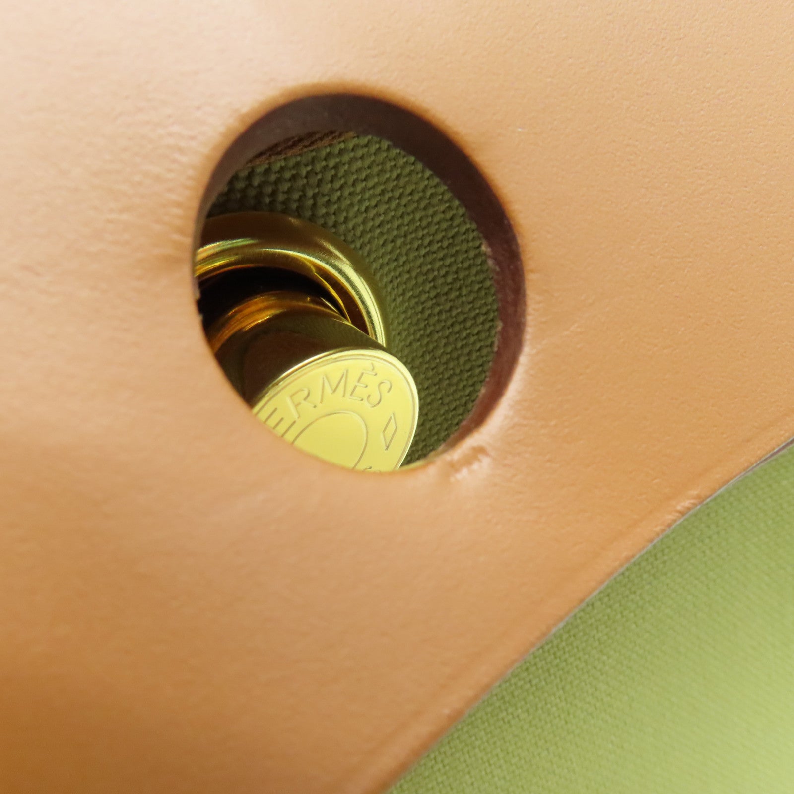 HERMES Toile H帆布Herbag PM金扣手挽肩背两用袋啡色Poussiere