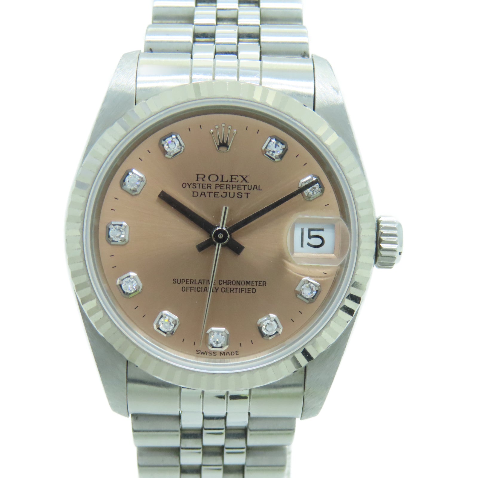 ROLEX Datejust不鏽鋼手錶自動機芯粉紅色