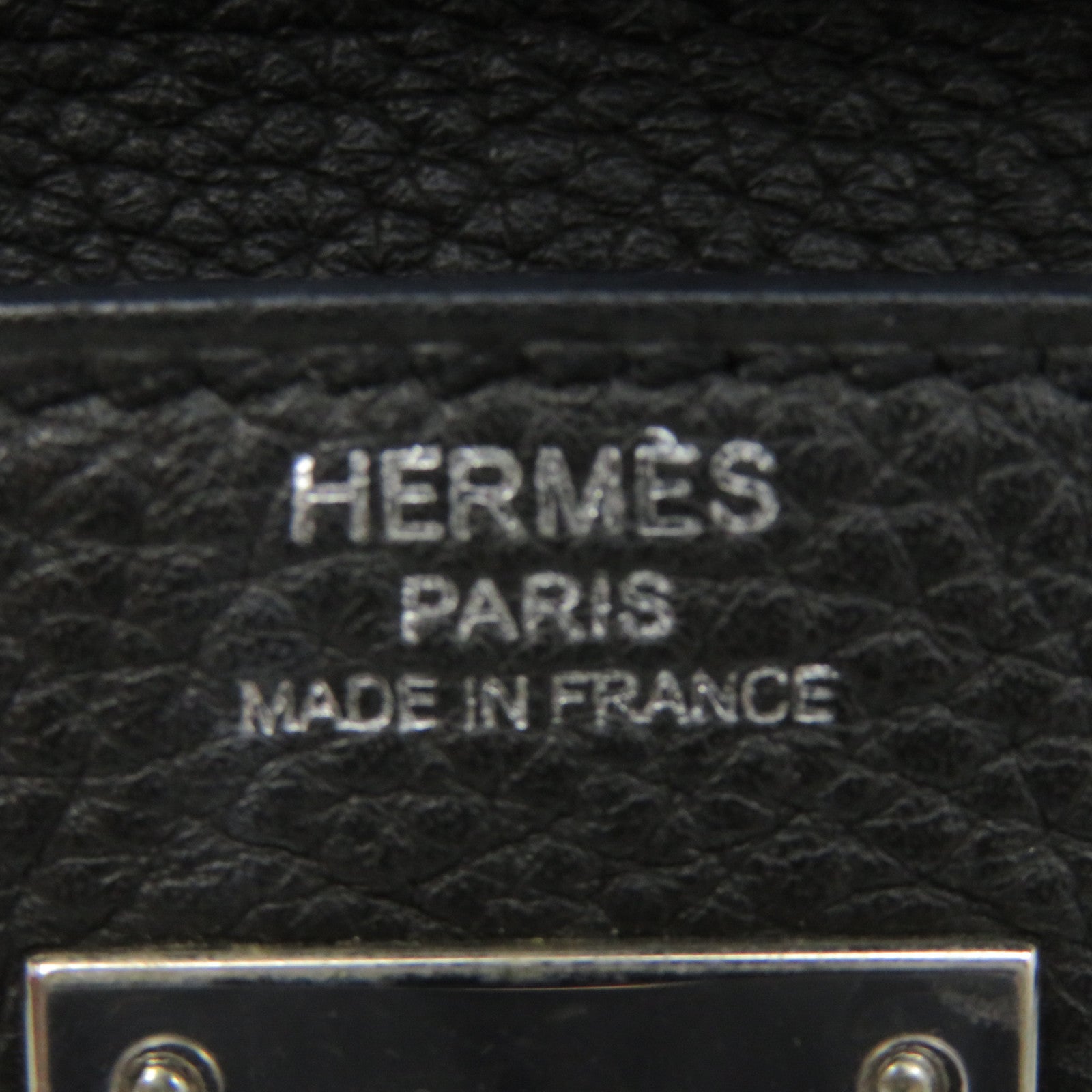 HERMES 【激減優惠】Clemence皮革Kelly 28 2Way Shoulder Bag銀扣手挽肩背兩用袋8P黑色