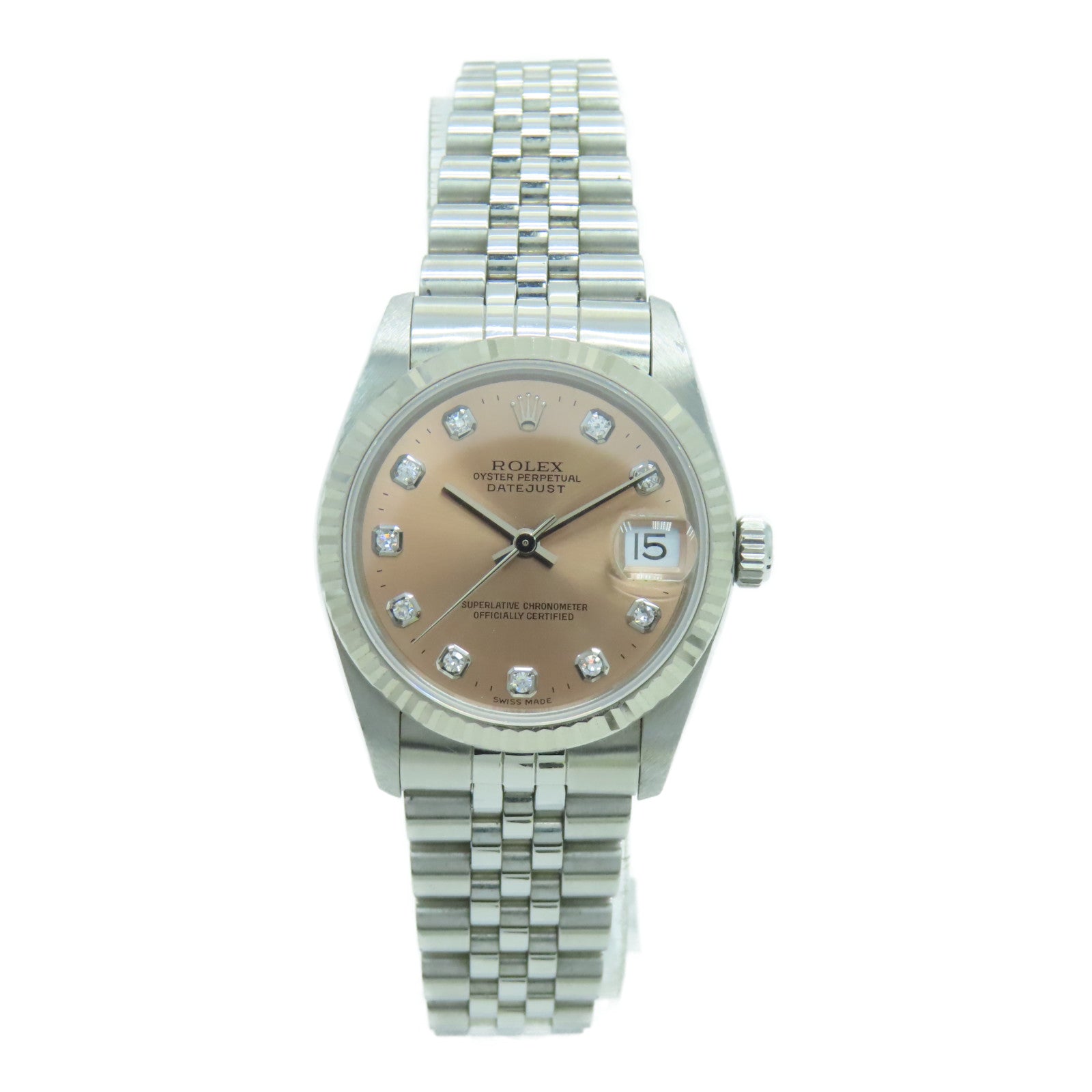 ROLEX Datejust不鏽鋼手錶自動機芯粉紅色