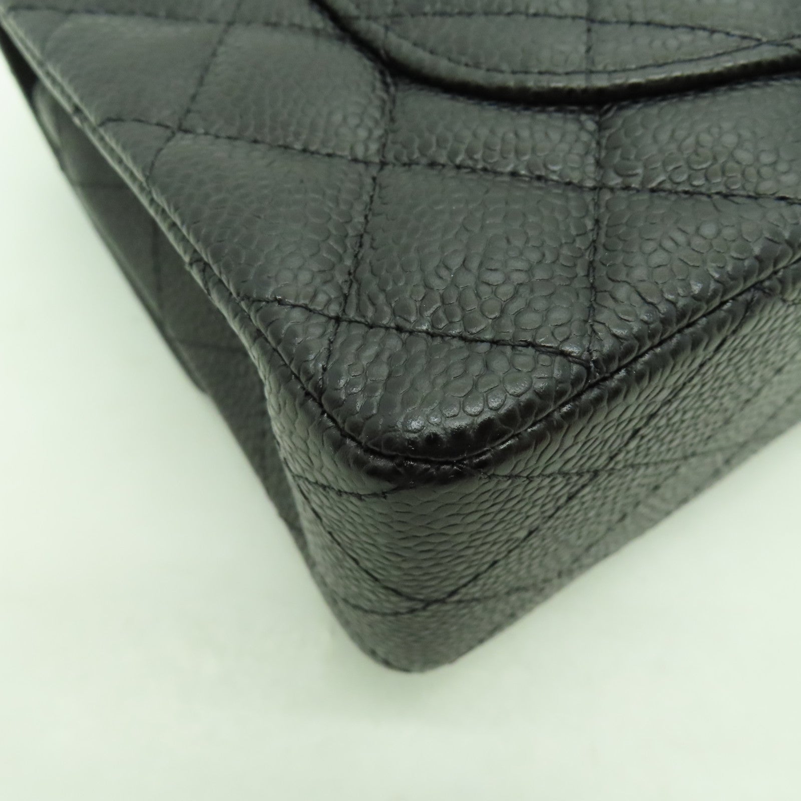 CHANEL 菱格牛皮皮革23cm Shoulder Bag銀扣肩背袋黑色