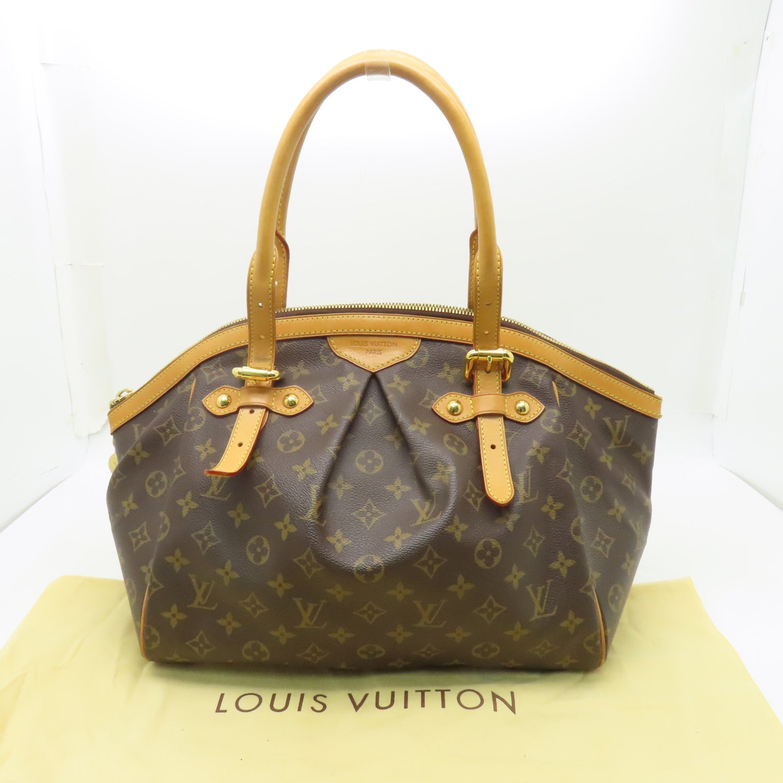 LOUIS VUITTON Monogram Tivoli GM金扣肩背袋啡色