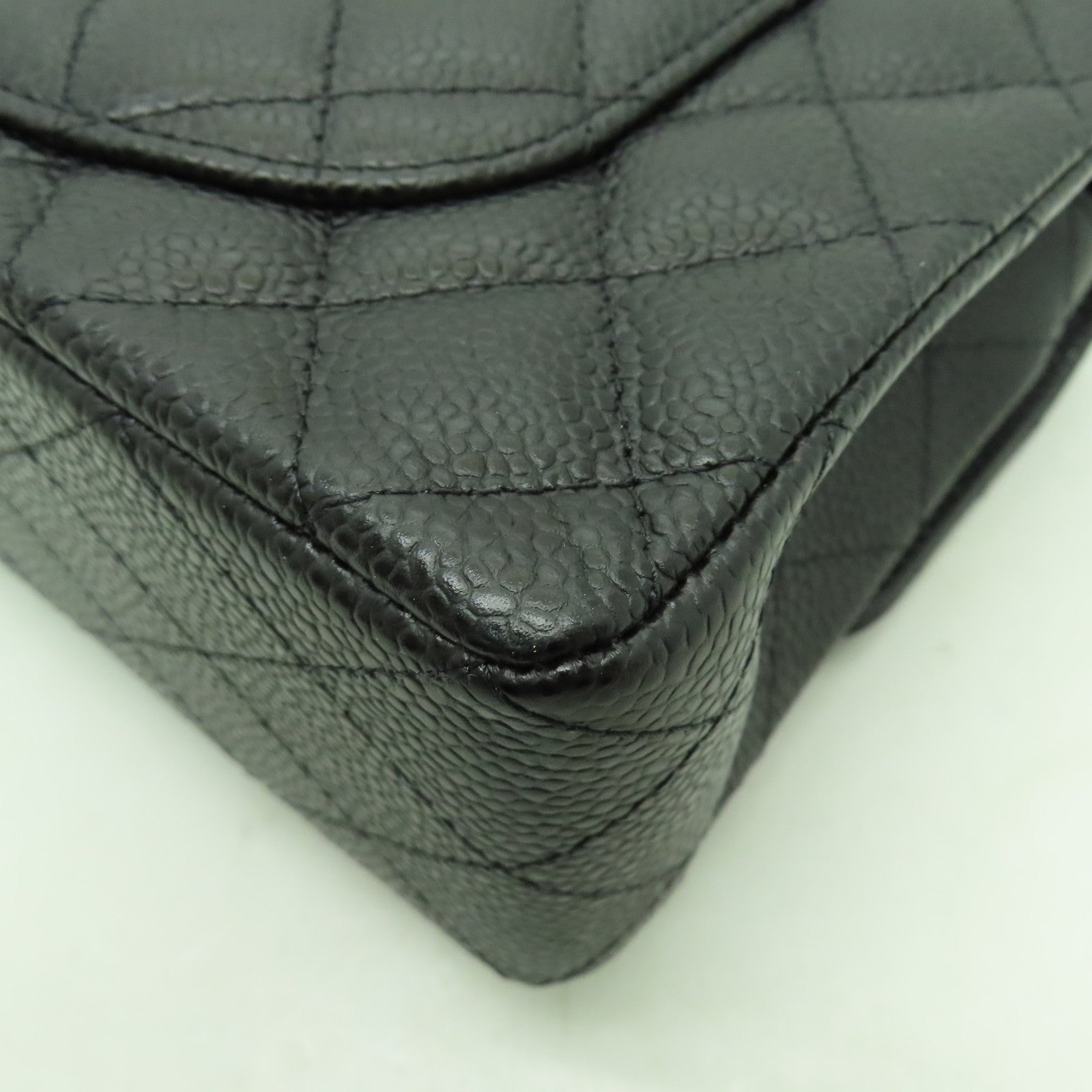 CHANEL 菱格牛皮皮革23cm Shoulder Bag銀扣肩背袋黑色
