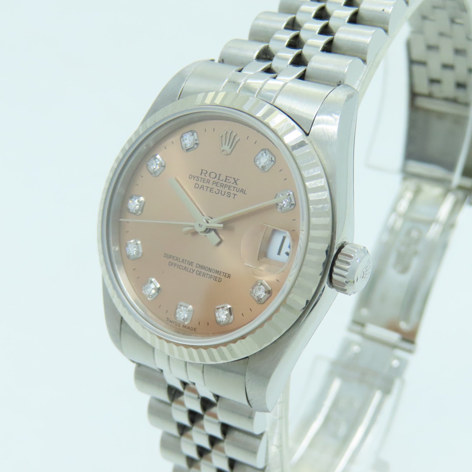 ROLEX Datejust不鏽鋼手錶自動機芯粉紅色
