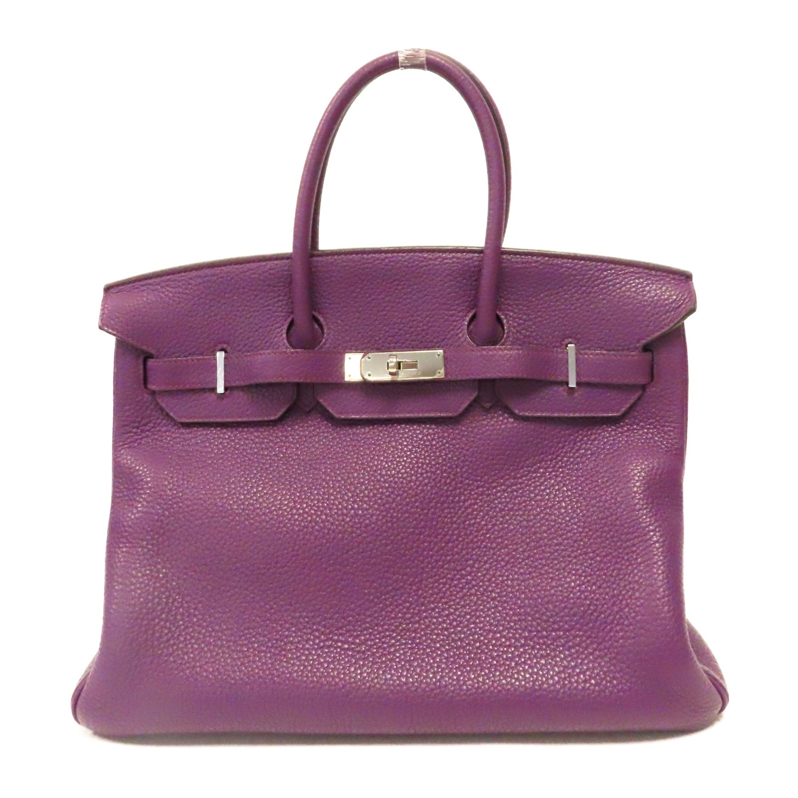 HERMES Togo皮革Birkin 35銀扣手挽袋紫色