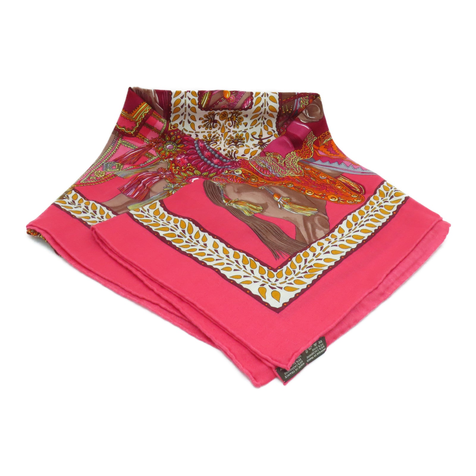 HERMES Wool/Silk Scarf Scarf Red