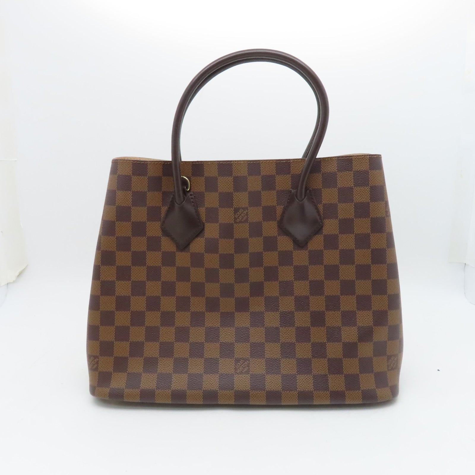 LOUIS VUITTON Damier Kensington gold buckle shoulder shoulder bag brown