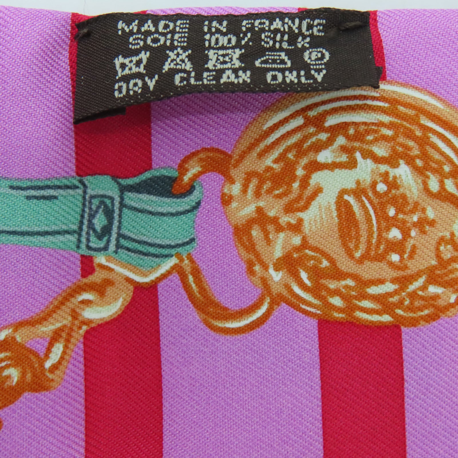 HERMES Silk Twilly Scarf Pink