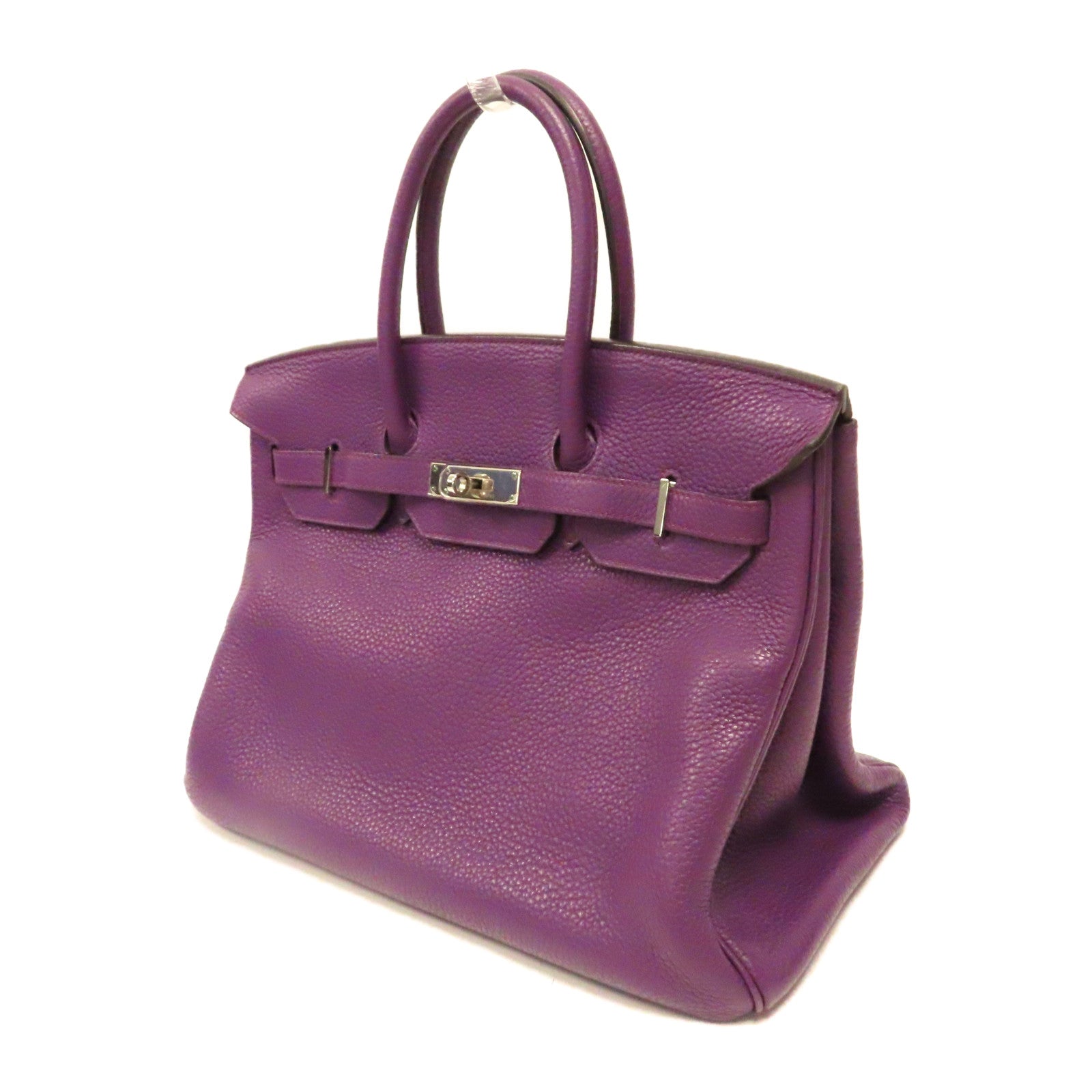 HERMES Togo皮革Birkin 35銀扣手挽袋紫色