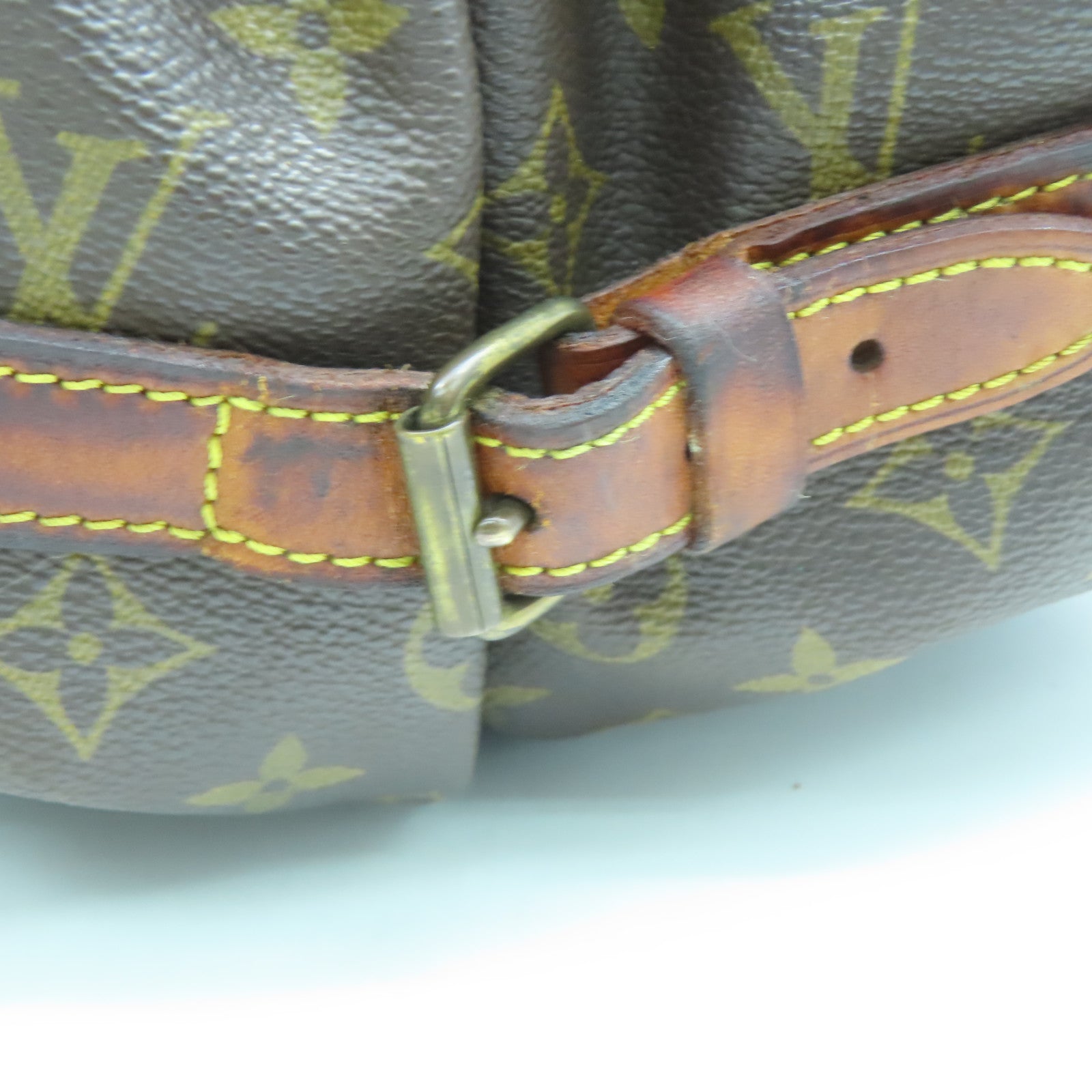 LOUIS VUITTON Monogram Saumur 35金扣肩背袋啡色
