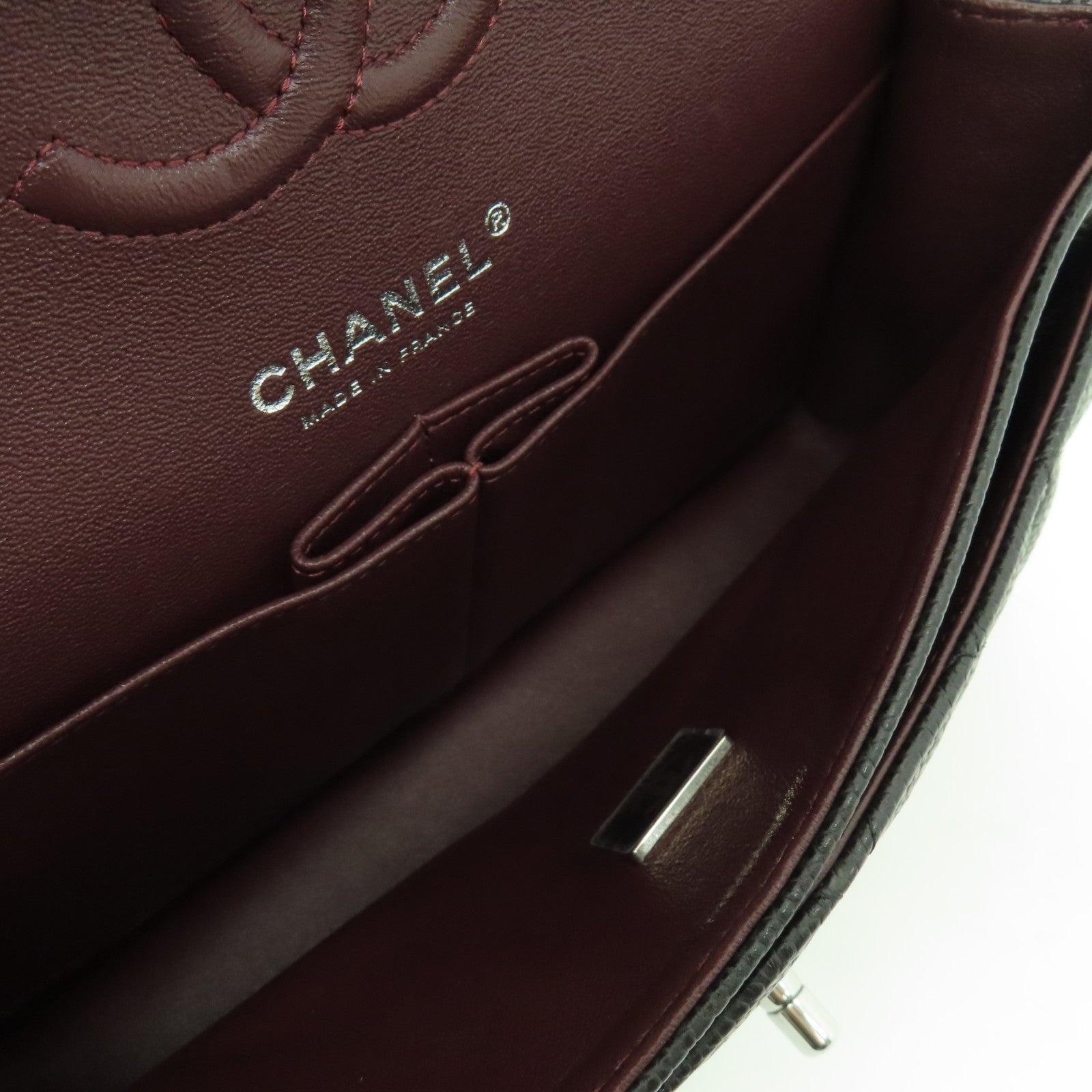 CHANEL 菱格牛皮皮革23cm Shoulder Bag銀扣肩背袋黑色