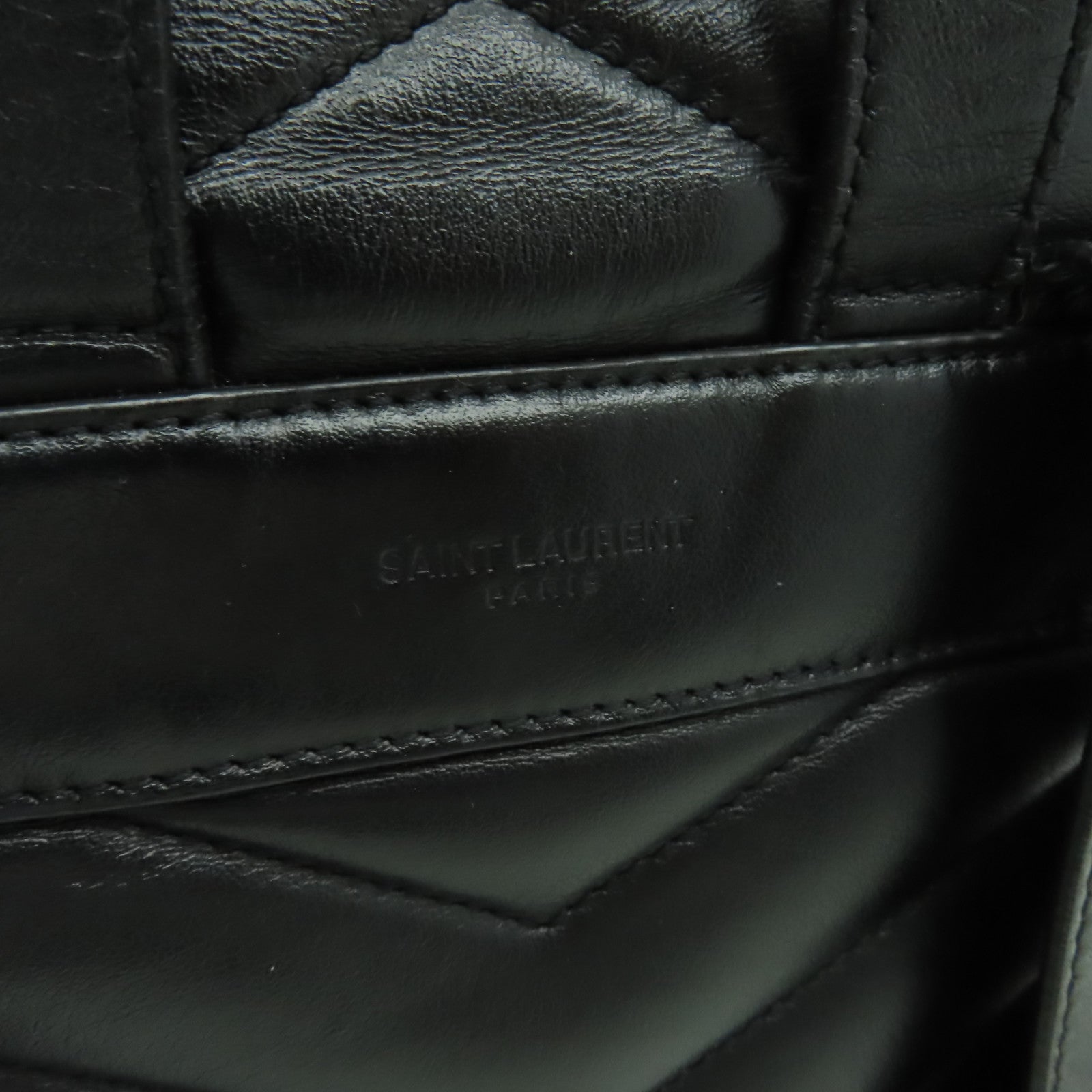 SAINT LAURENT 牛皮皮革Backpack銀扣背包黑色