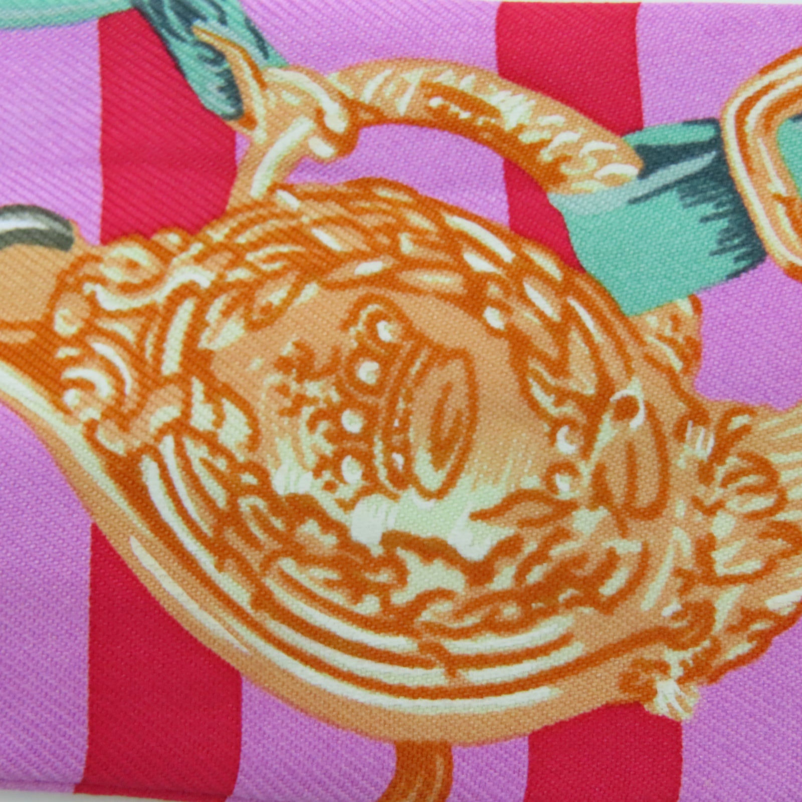 HERMES Silk Twilly Scarf Pink