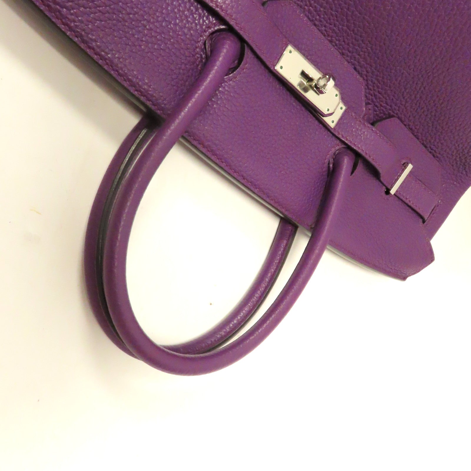 HERMES Togo皮革Birkin 35銀扣手挽袋紫色