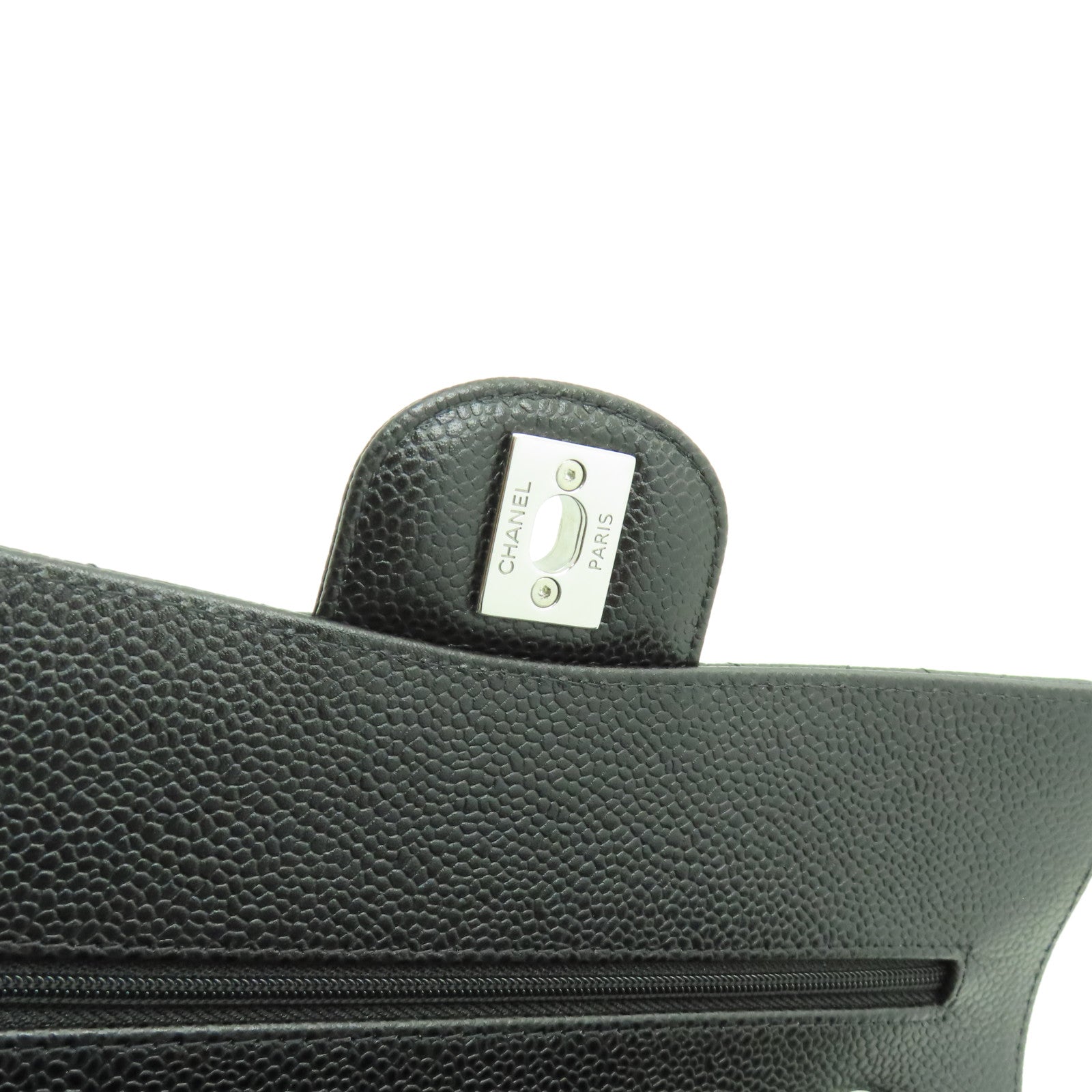 CHANEL 菱格牛皮皮革23cm Shoulder Bag銀扣肩背袋黑色