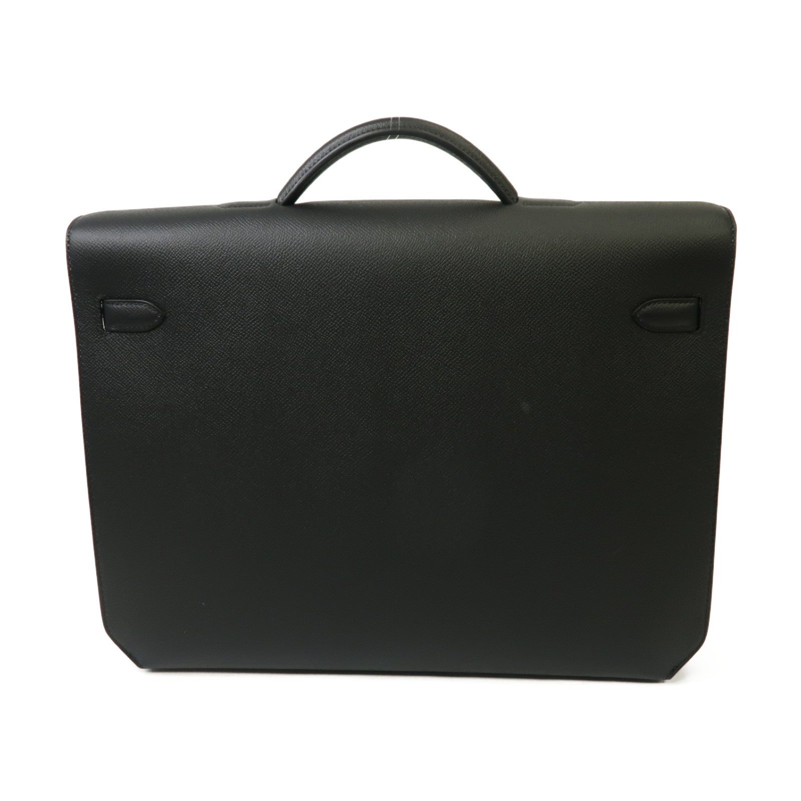 HERMES Epsom皮革Kelly Depeches 36 Briefcase銀扣公事包黑色