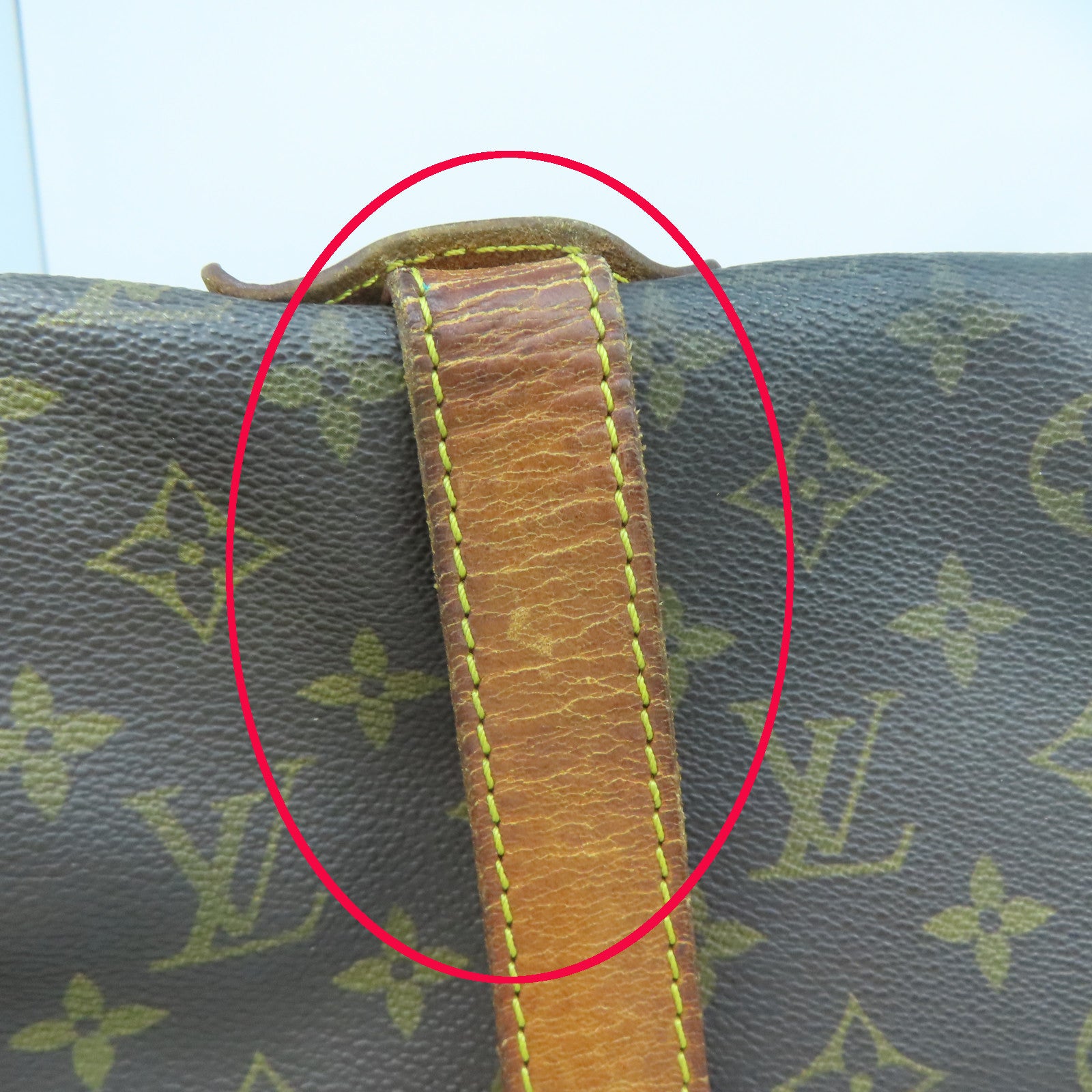 LOUIS VUITTON Monogram Saumur 35金扣肩背袋啡色