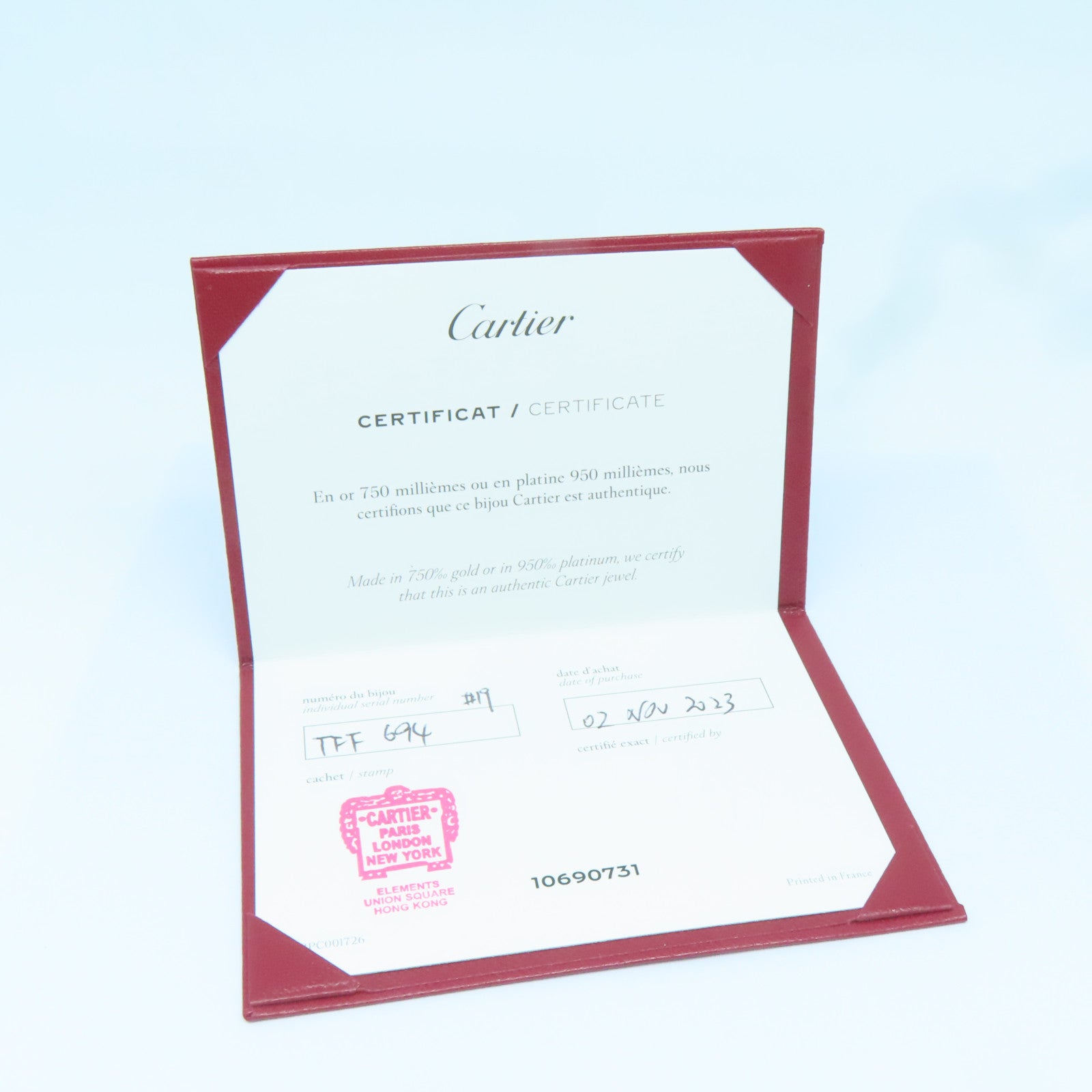 CARTIER 18K玫瑰金Love Bracelet手鐲Cartier#19
