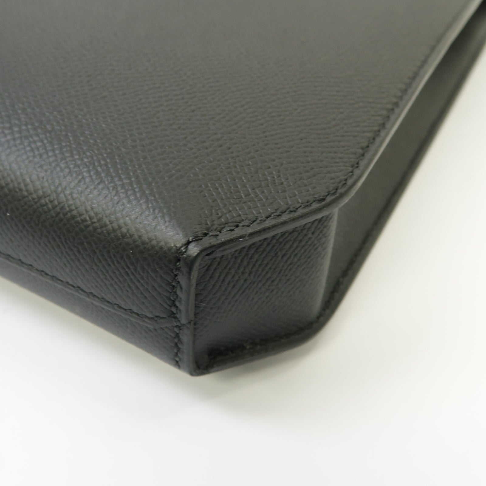 HERMES Epsom皮革Kelly Depeches 36 Briefcase銀扣公事包黑色