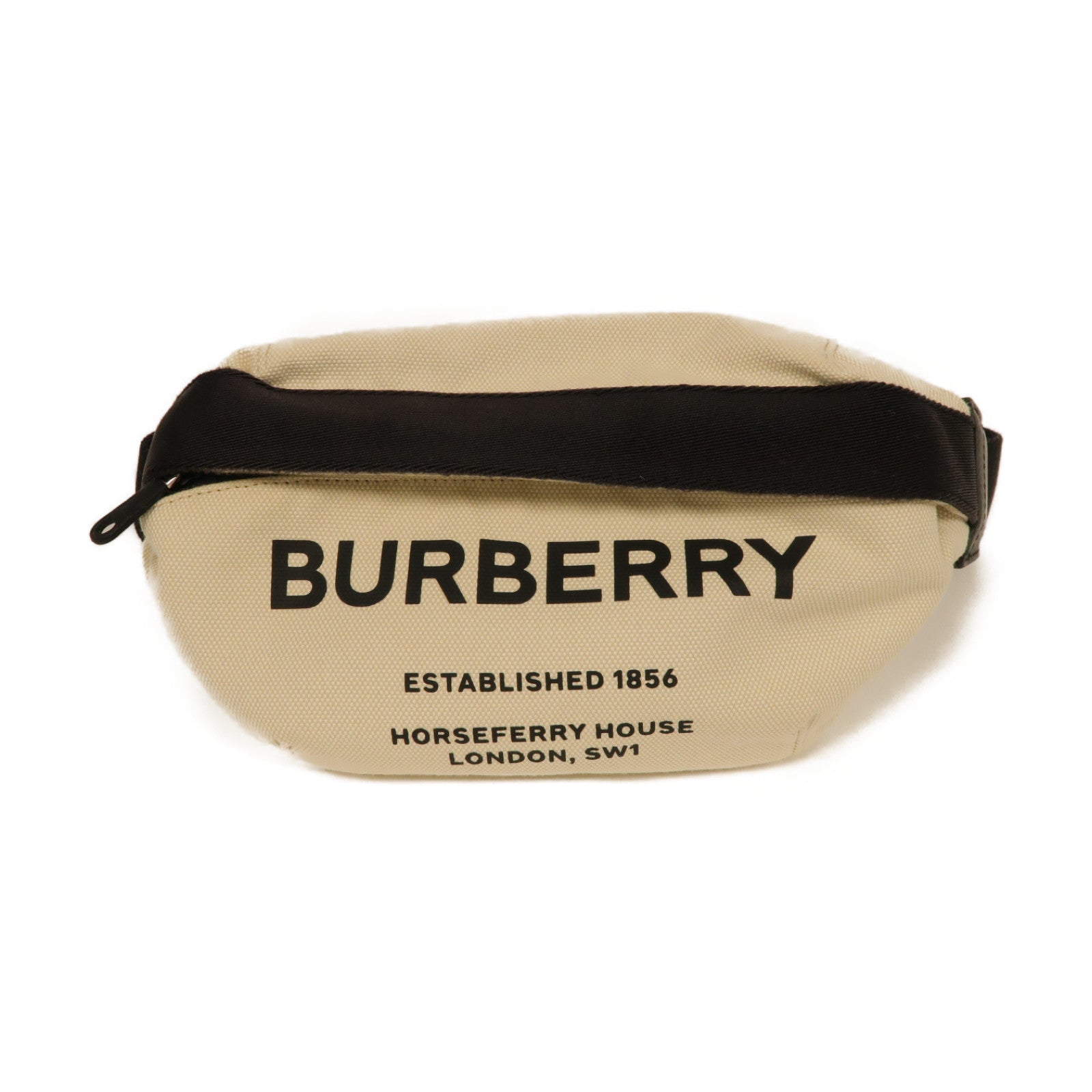 BURBERRY 帆布Waist Bag腰包黒色/白色