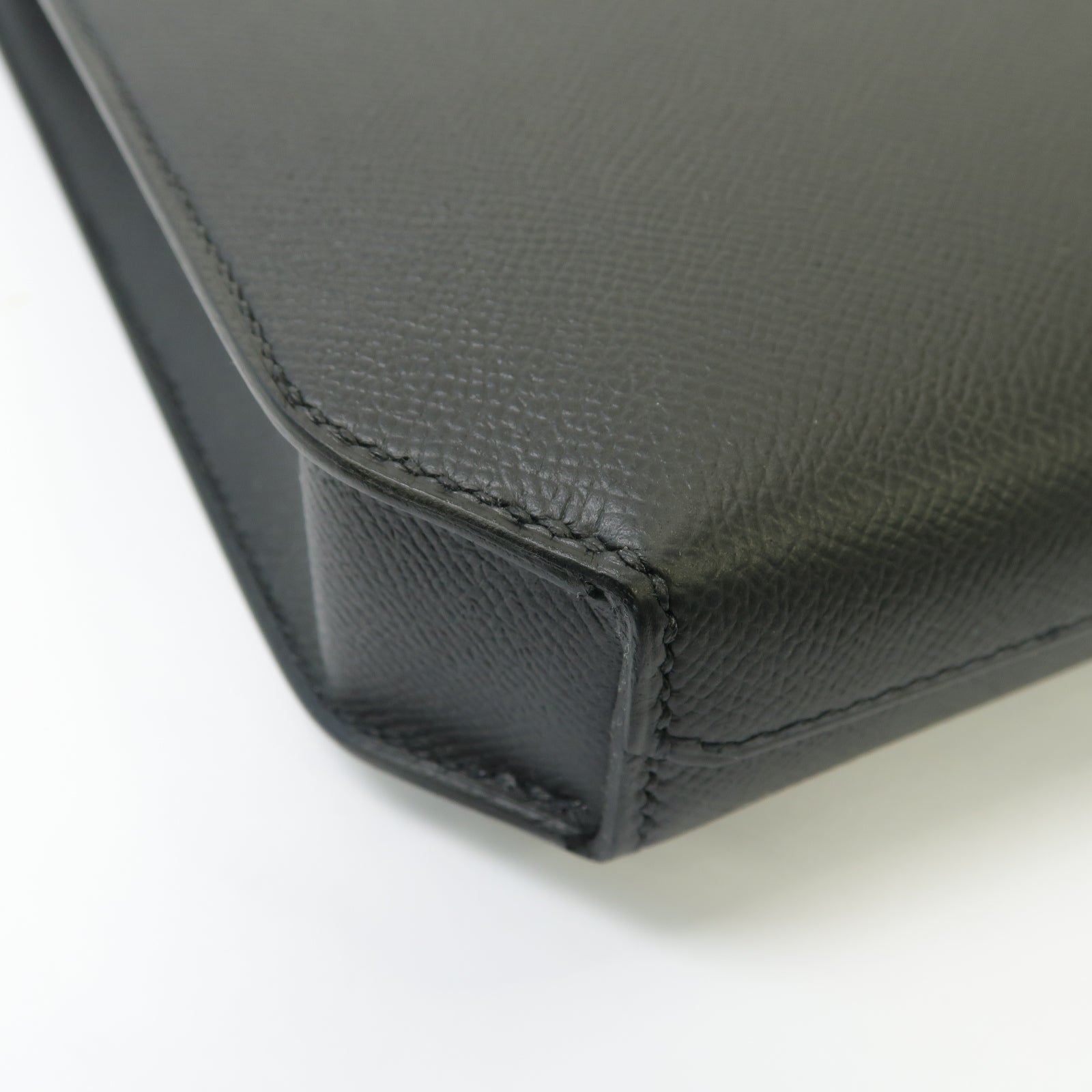 HERMES Epsom皮革Kelly Depeches 36 Briefcase銀扣公事包黑色