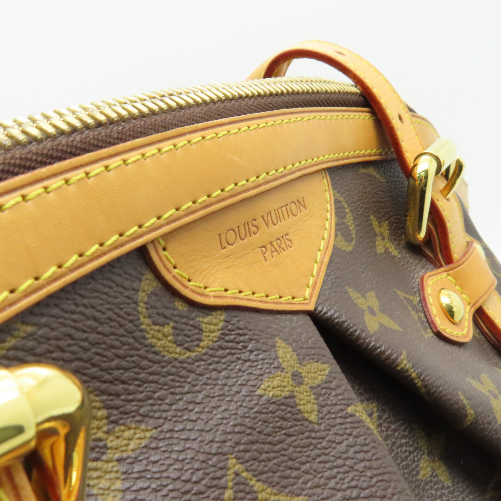 LOUIS VUITTON Monogram Tivoli GM金扣肩背袋啡色