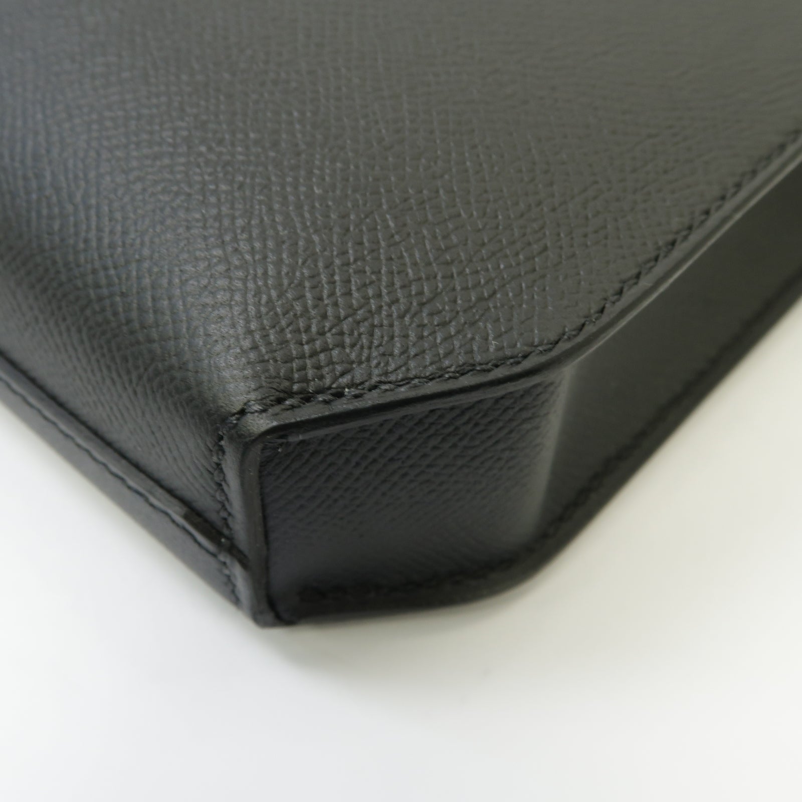 HERMES Epsom皮革Kelly Depeches 36 Briefcase銀扣公事包黑色