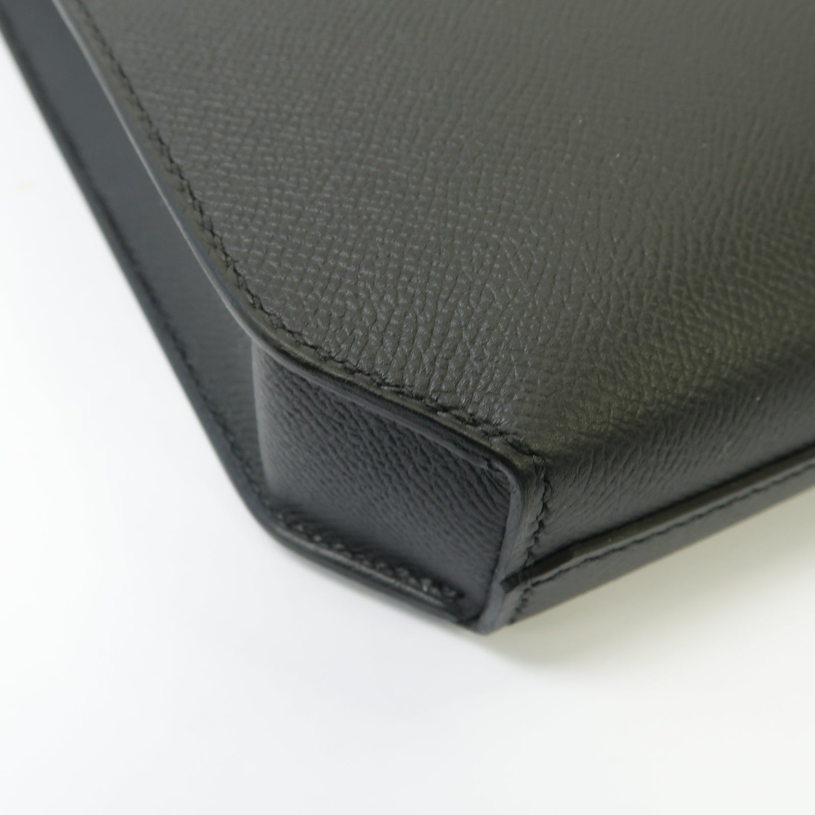 HERMES Epsom皮革Kelly Depeches 36 Briefcase銀扣公事包黑色