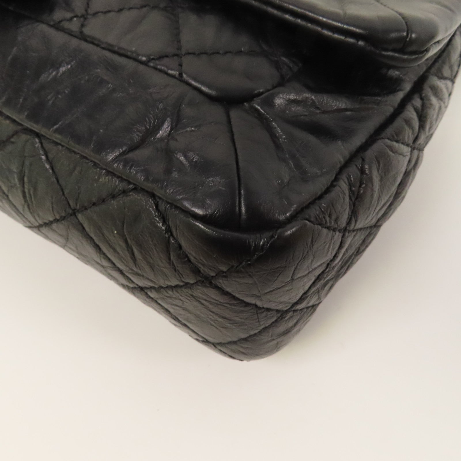 CHANEL Caviar皮革Chain Shoulder銀扣鏈帶肩背袋黑色