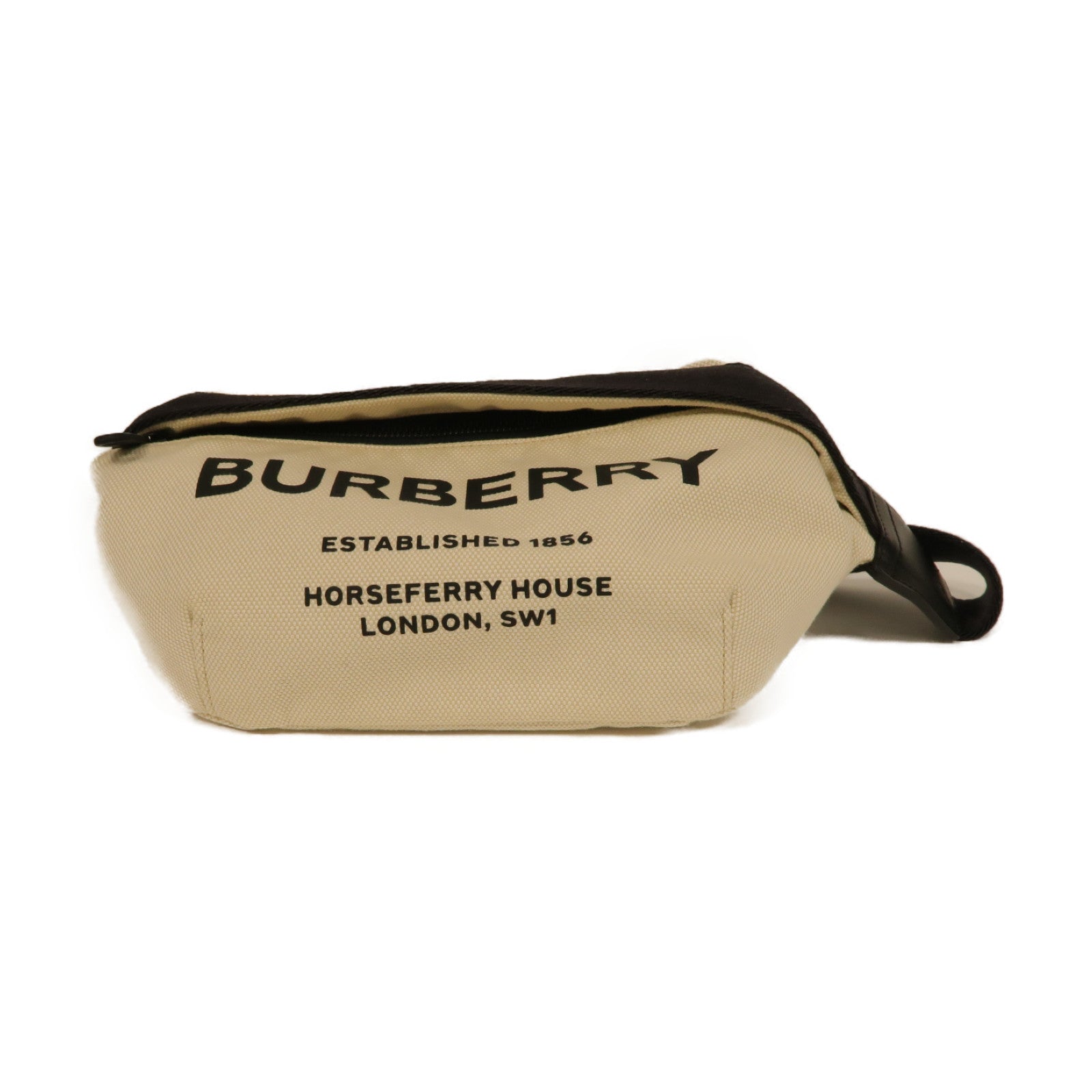 BURBERRY 帆布Waist Bag腰包黒色/白色