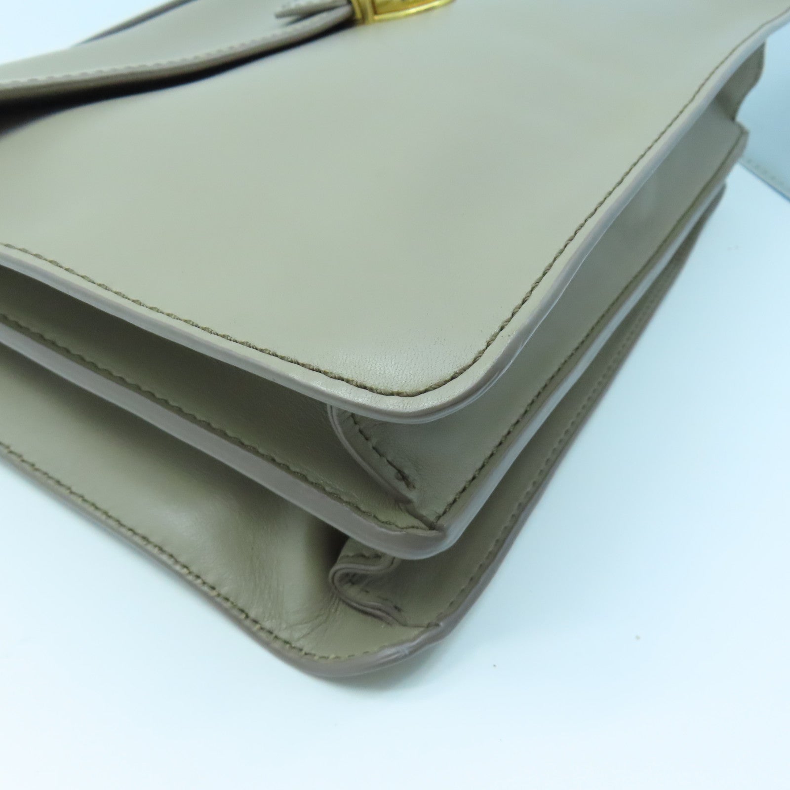 MARC JACOBS cowhide leather 2 Way Shoulder gold buckle handle shoulder bag gray