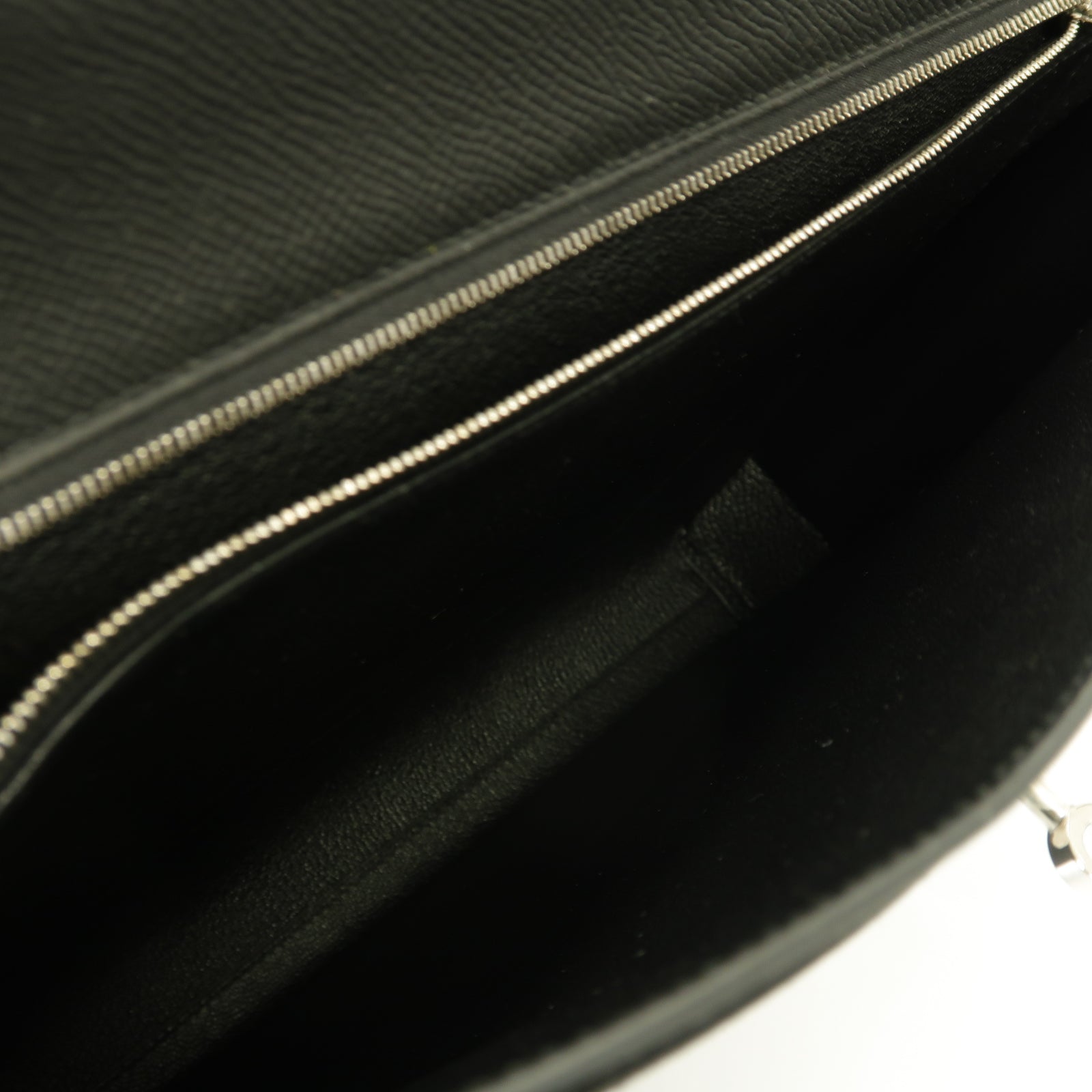 HERMES Epsom皮革Kelly Depeches 36 Briefcase銀扣公事包黑色