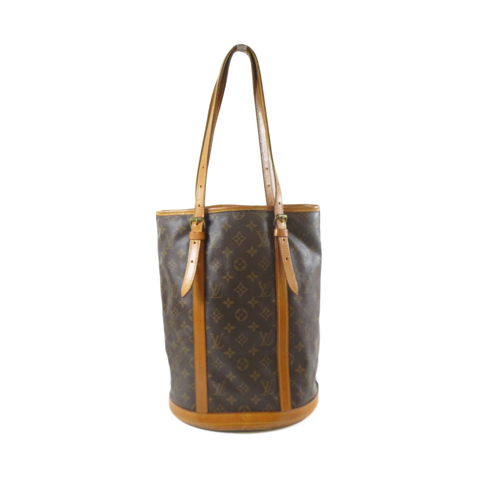 LOUIS VUITTON Monogram Bucket GM金扣手挽袋啡色