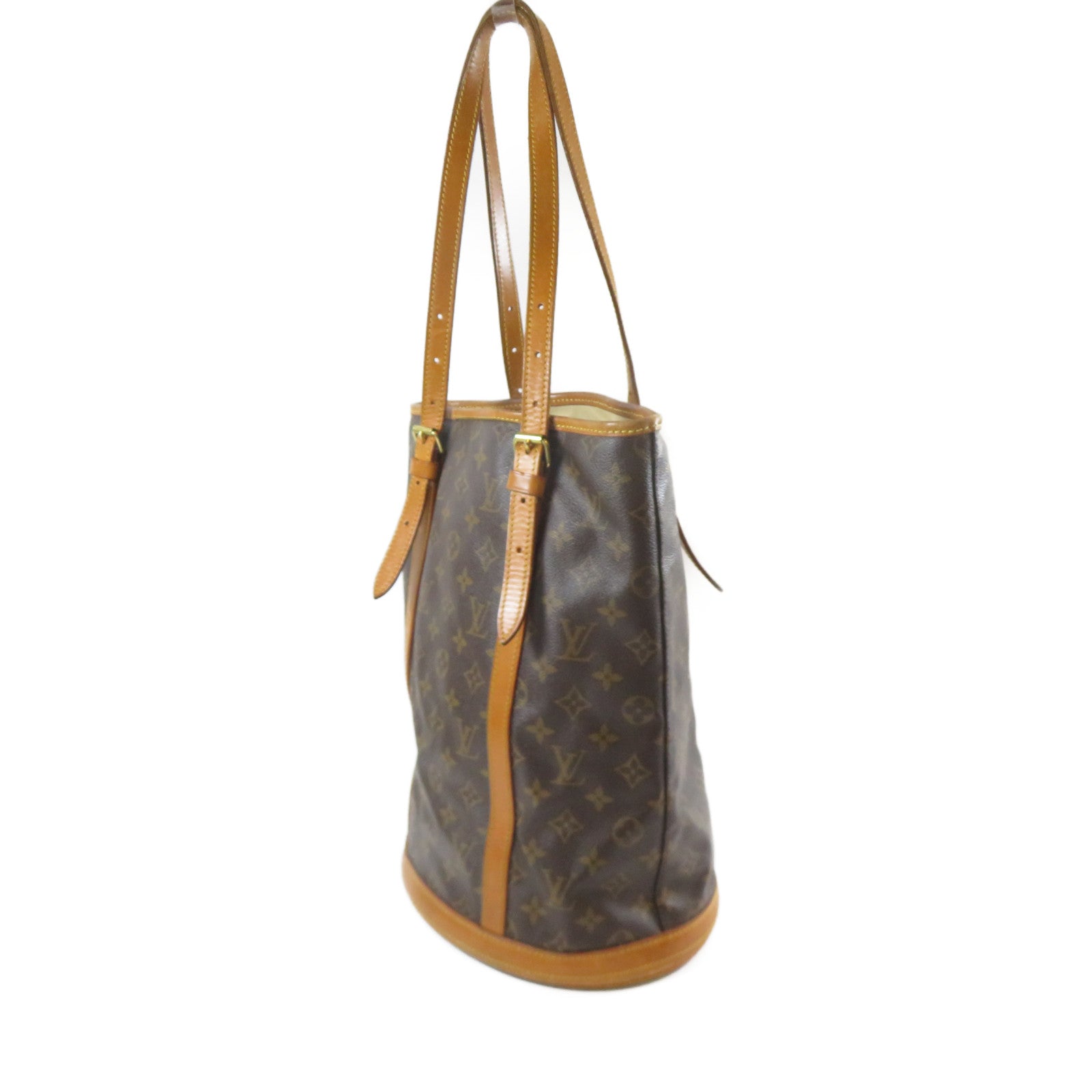 LOUIS VUITTON Monogram Bucket GM金扣手挽袋啡色