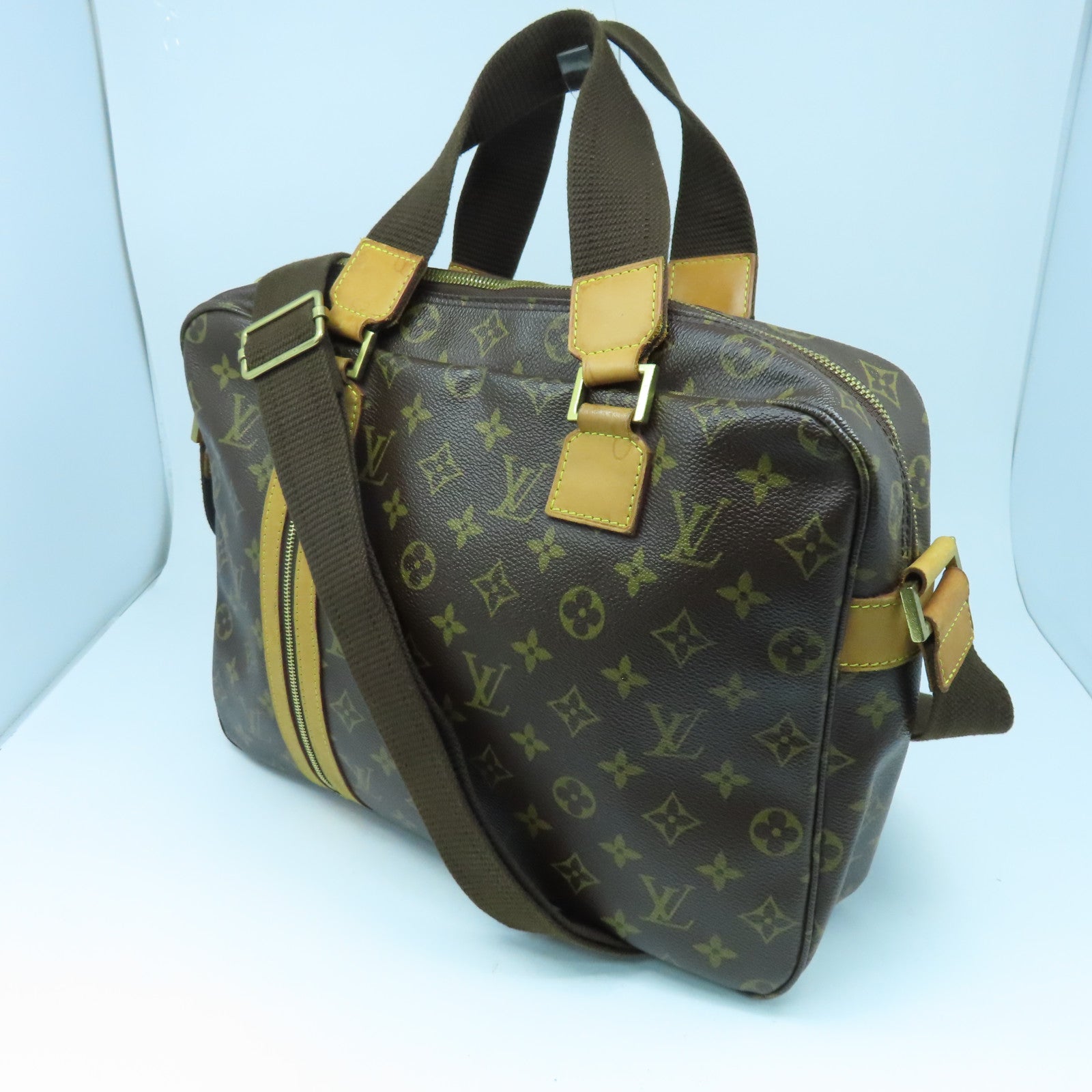 LOUIS VUITTON Monogram Sac Bosphore金扣手挽肩背兩用袋啡色