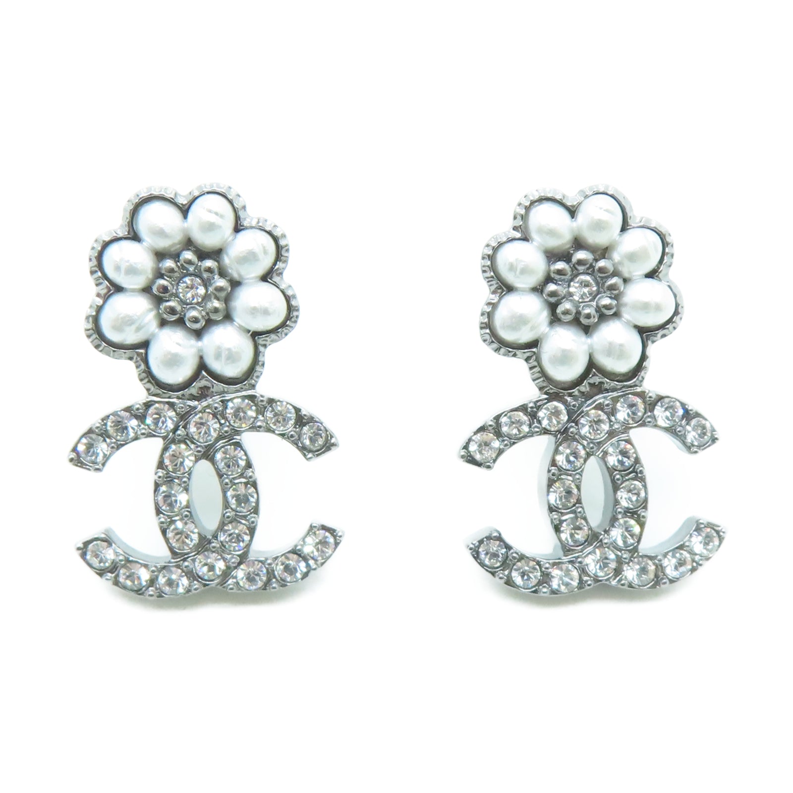 CHANEL 金属Earrings耳环银色