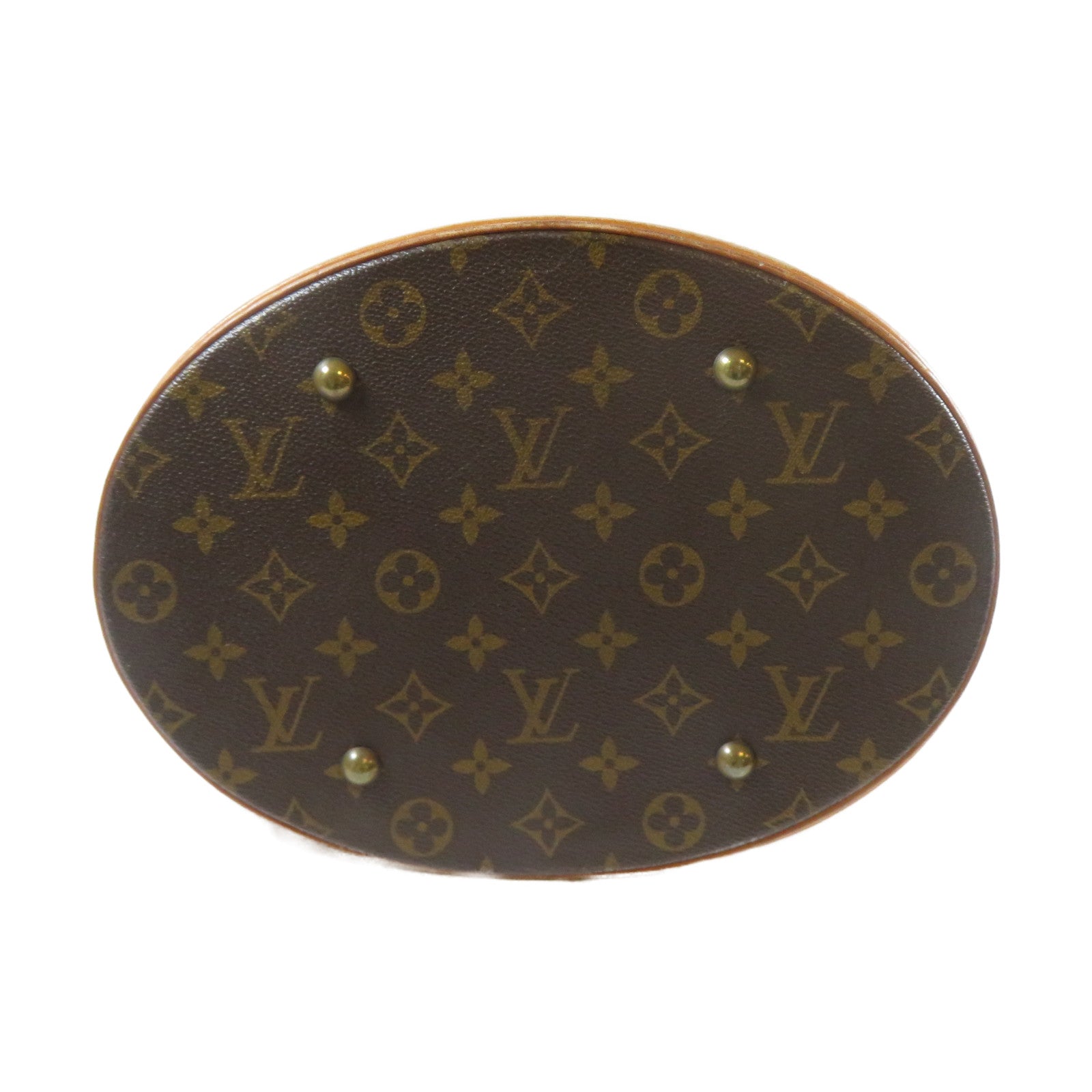 LOUIS VUITTON Monogram Bucket GM金扣手挽袋啡色