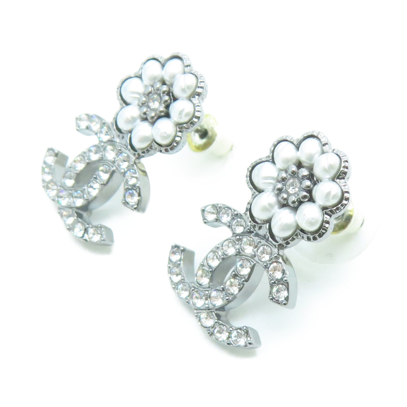 CHANEL 金属Earrings耳环银色
