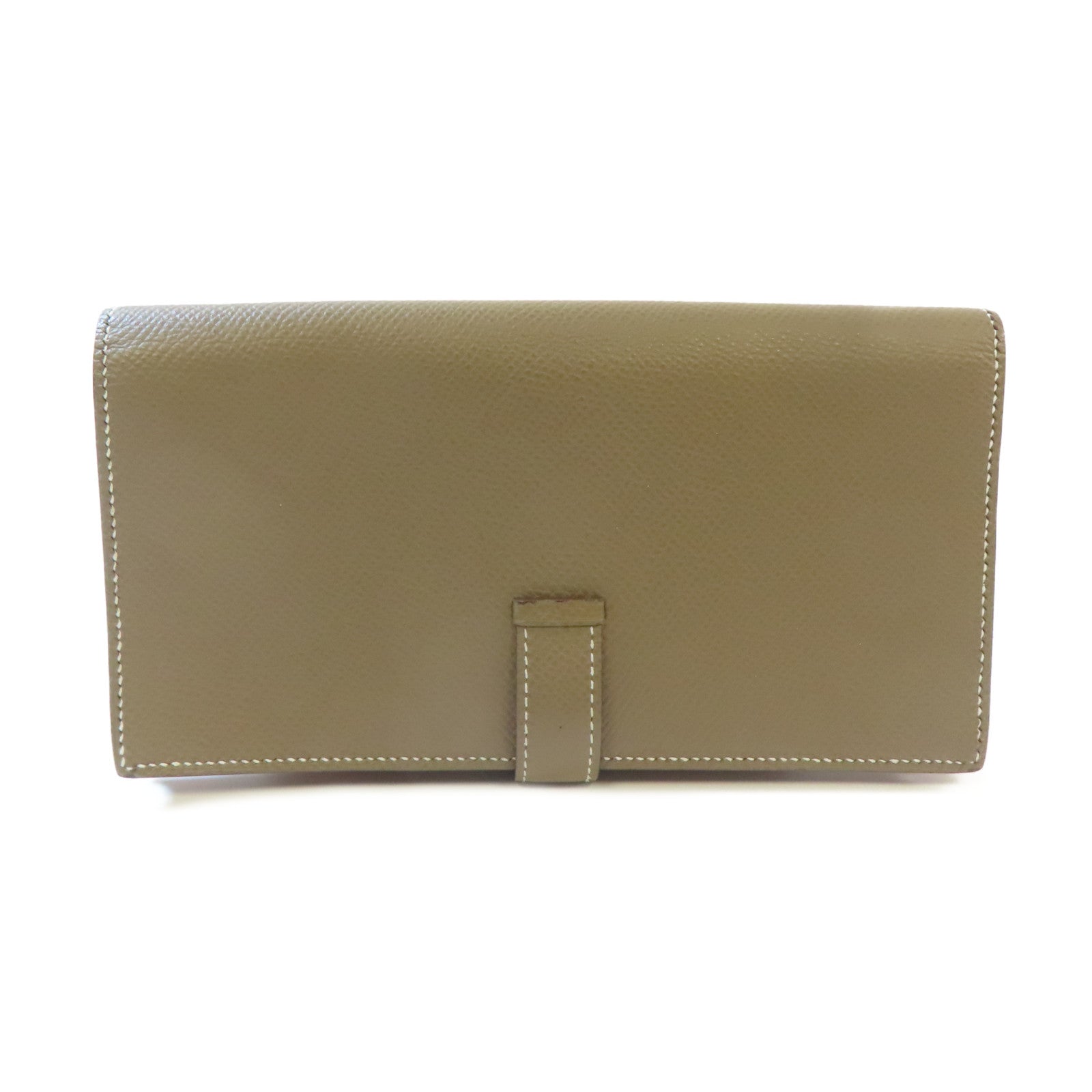 HERMES Epsom皮革Bearn Long Wallet銀扣長錢包啡色