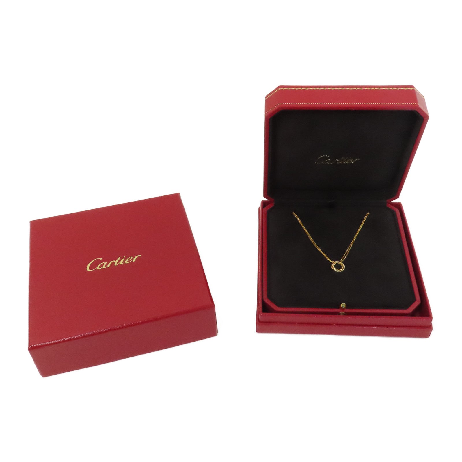 CARTIER 18K黃金Mini Trinity Necklace項鍊金色