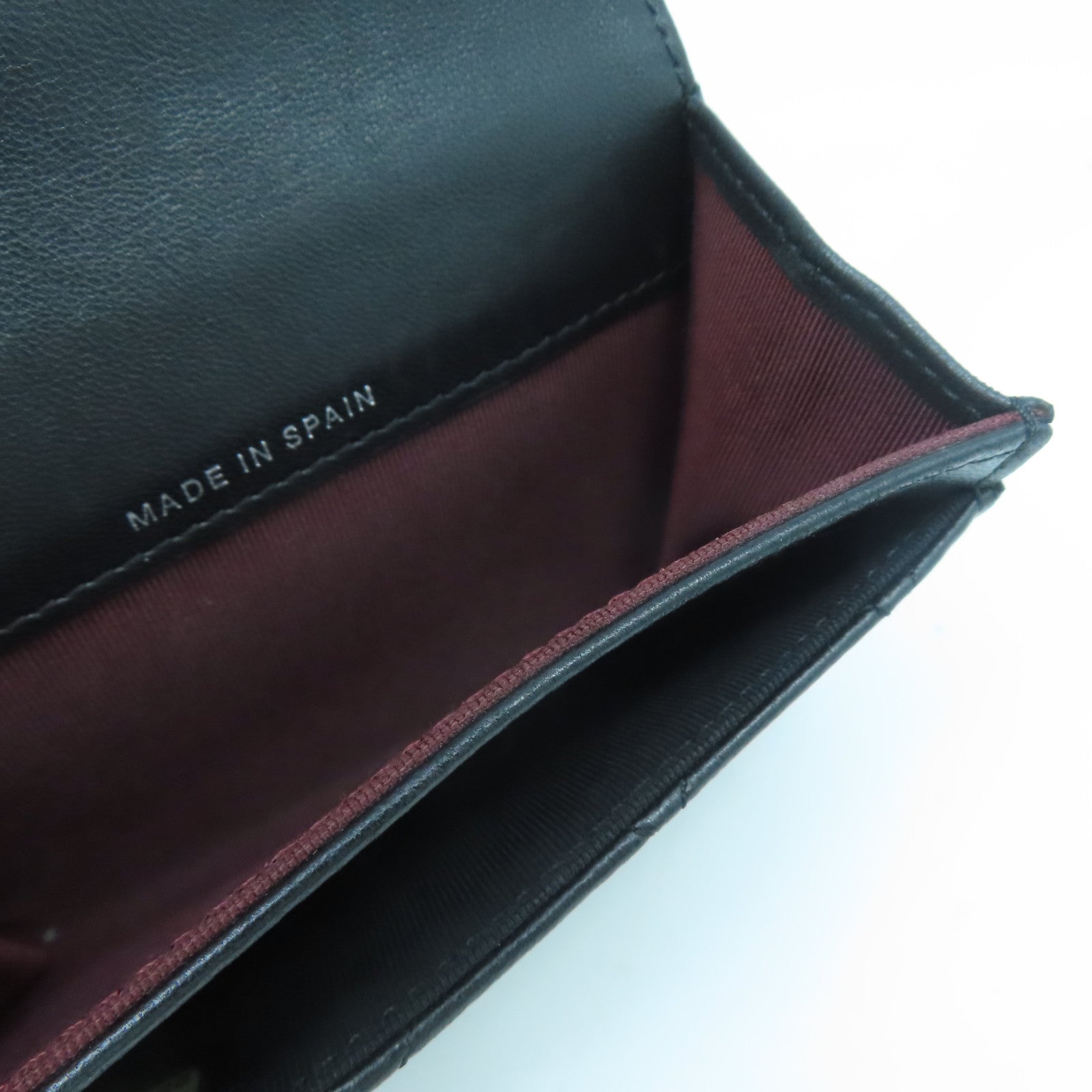 CHANEL 菱格羊皮皮革Card Case銀扣卡片套黑色